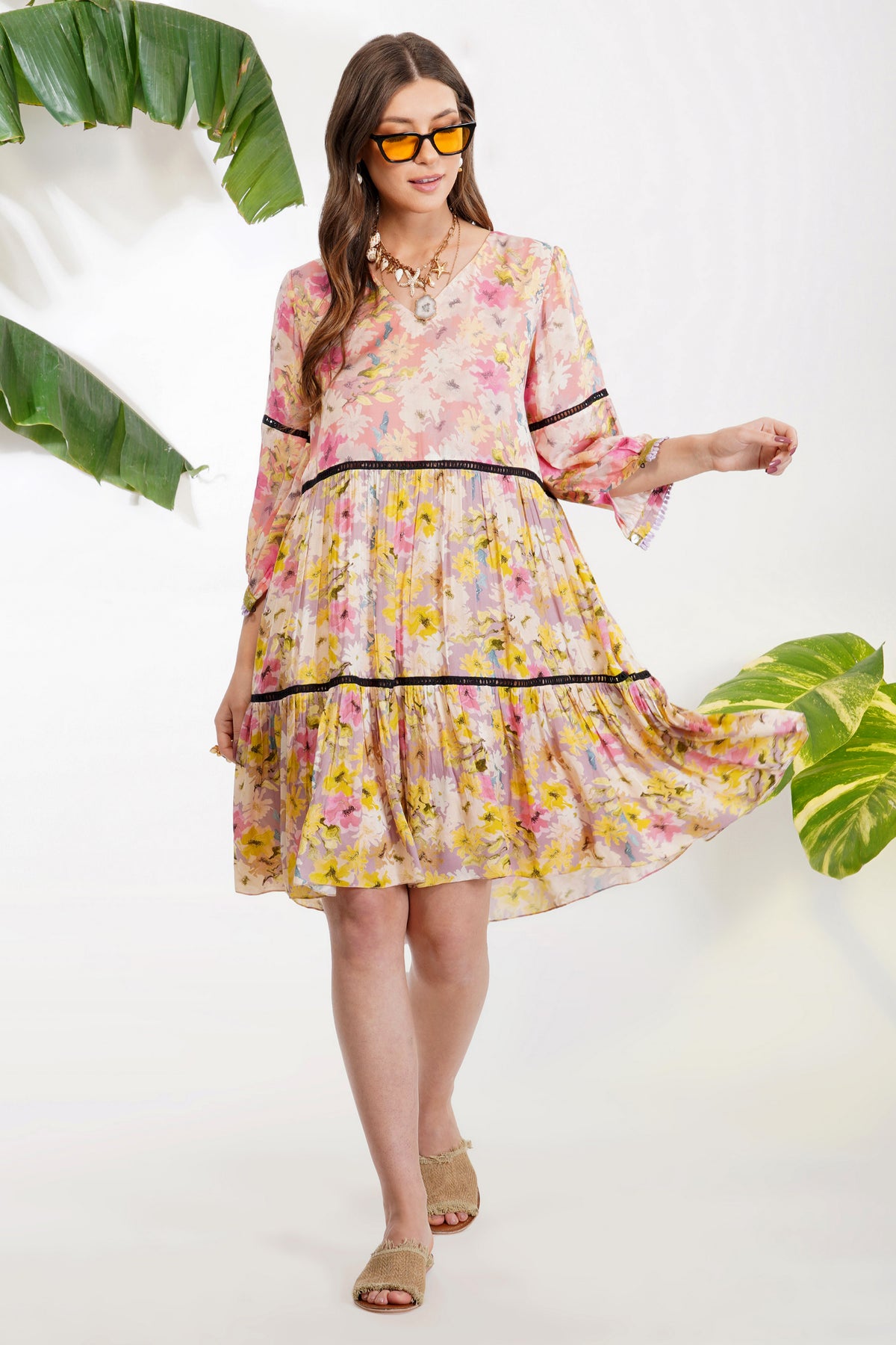 Summer Print Tiered Dress