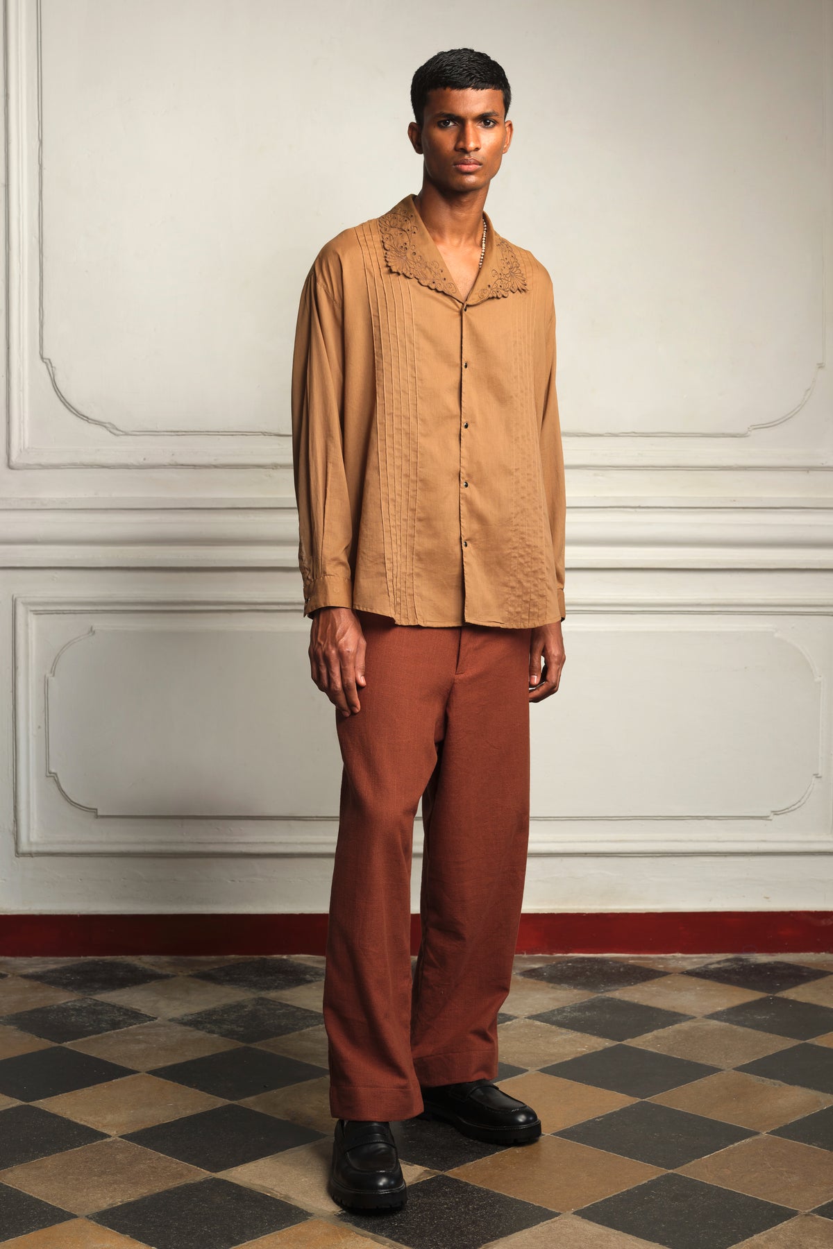 Flat front trousers