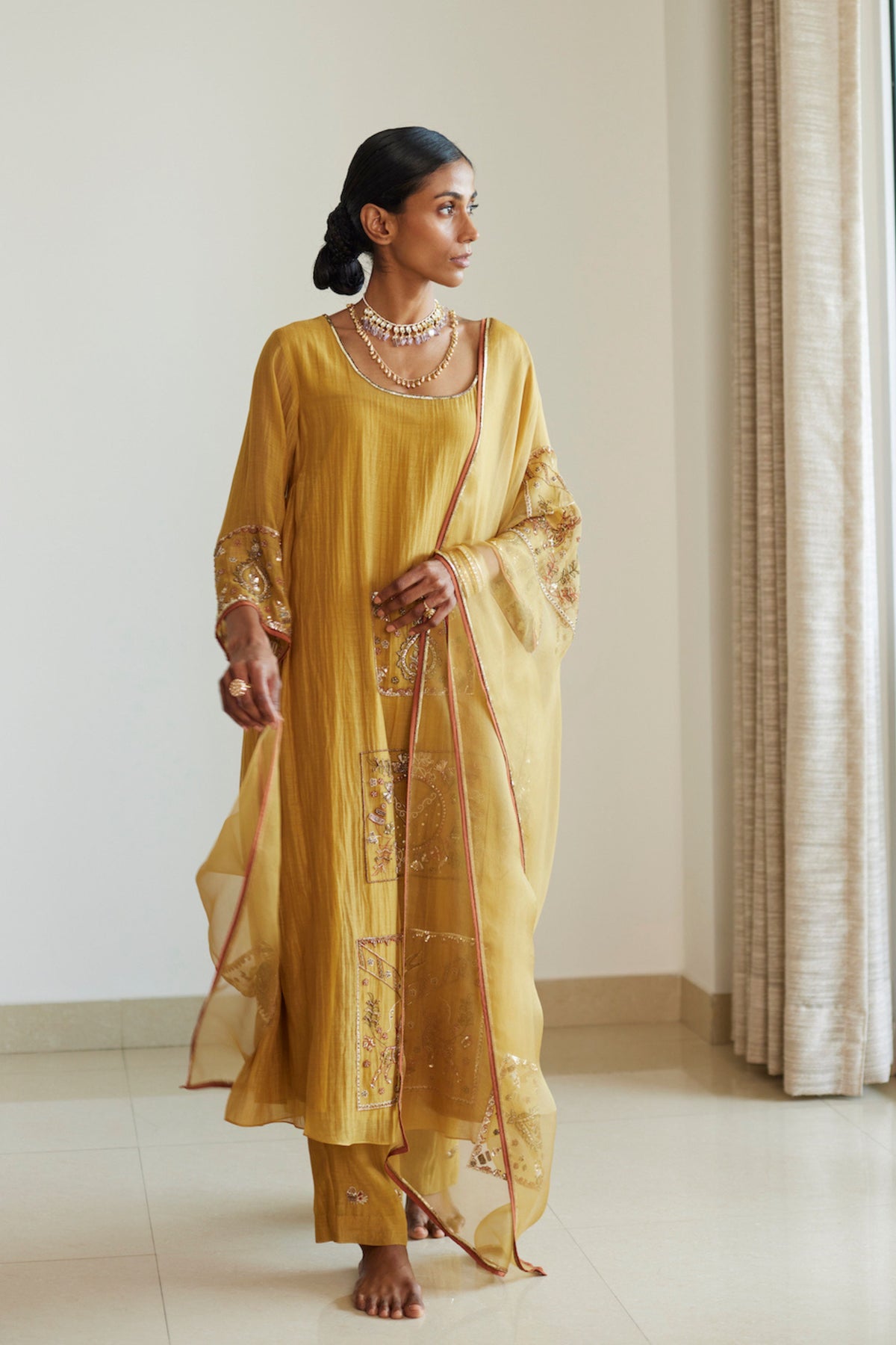 Yellow Akaari Dupatta