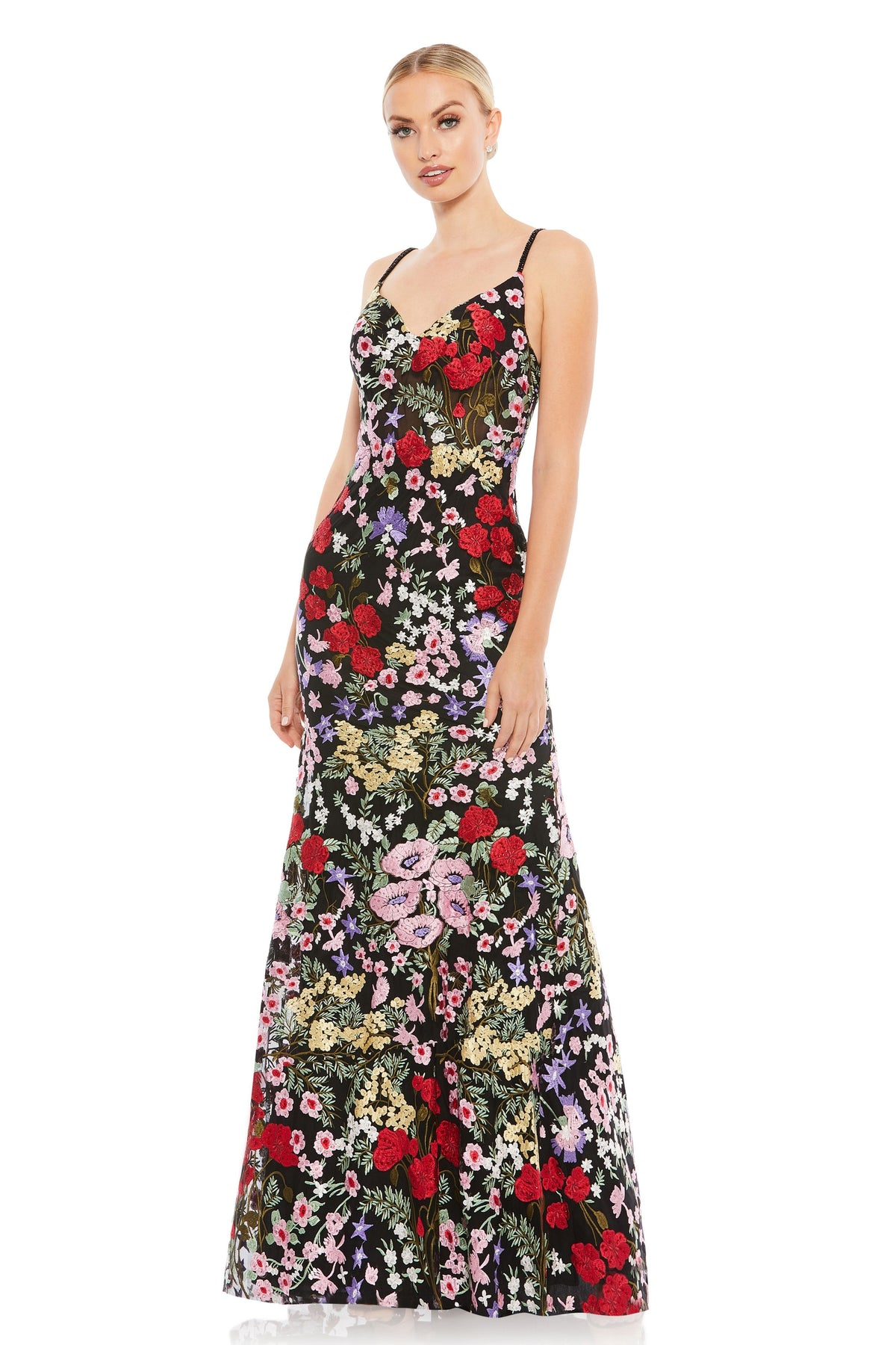 Floral Embroidered Long Gown