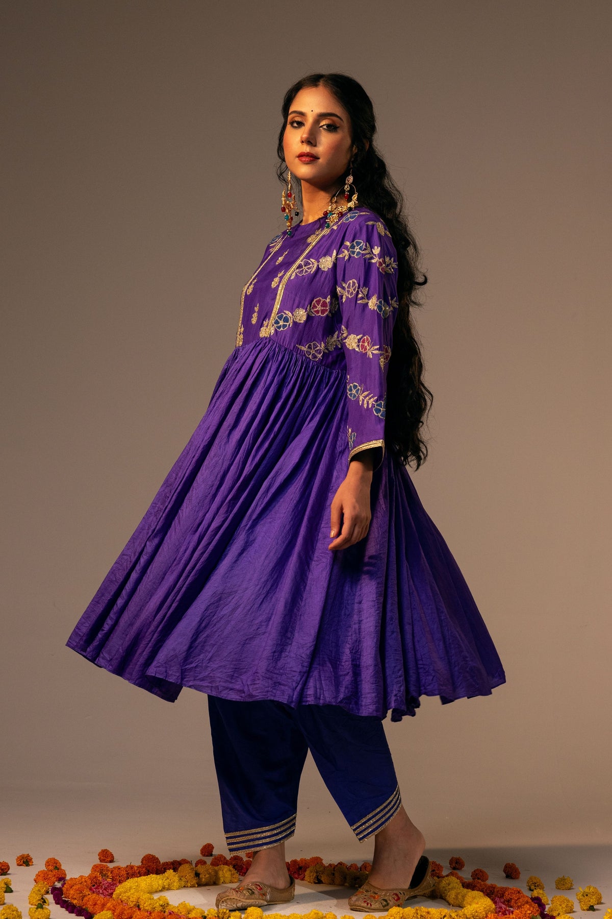 Purple Kurta Set