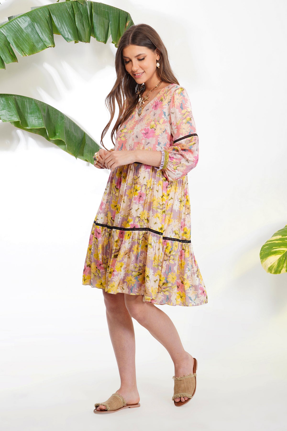 Summer Print Tiered Dress