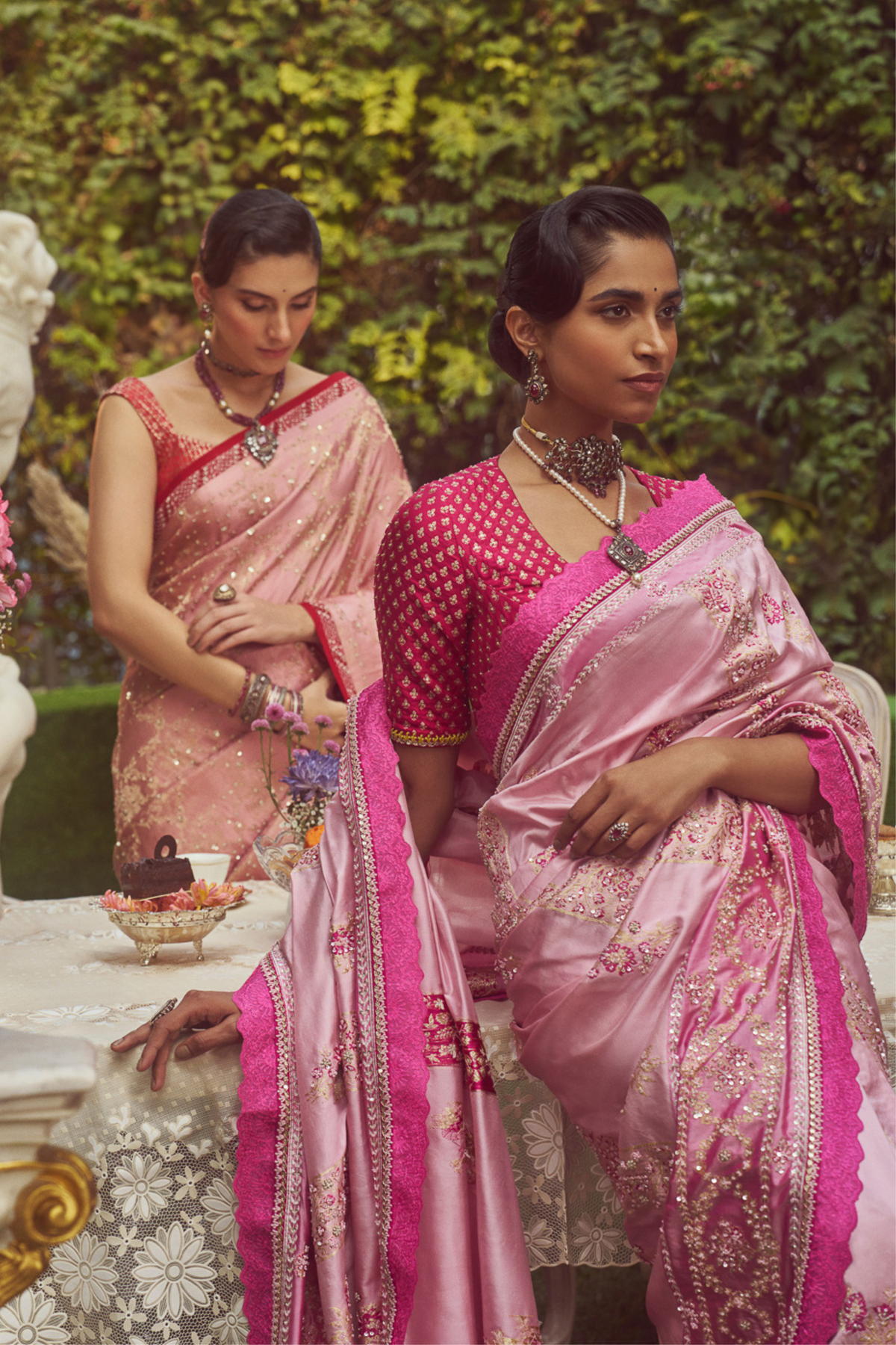 Lavender Pink Zari Handloom Sari