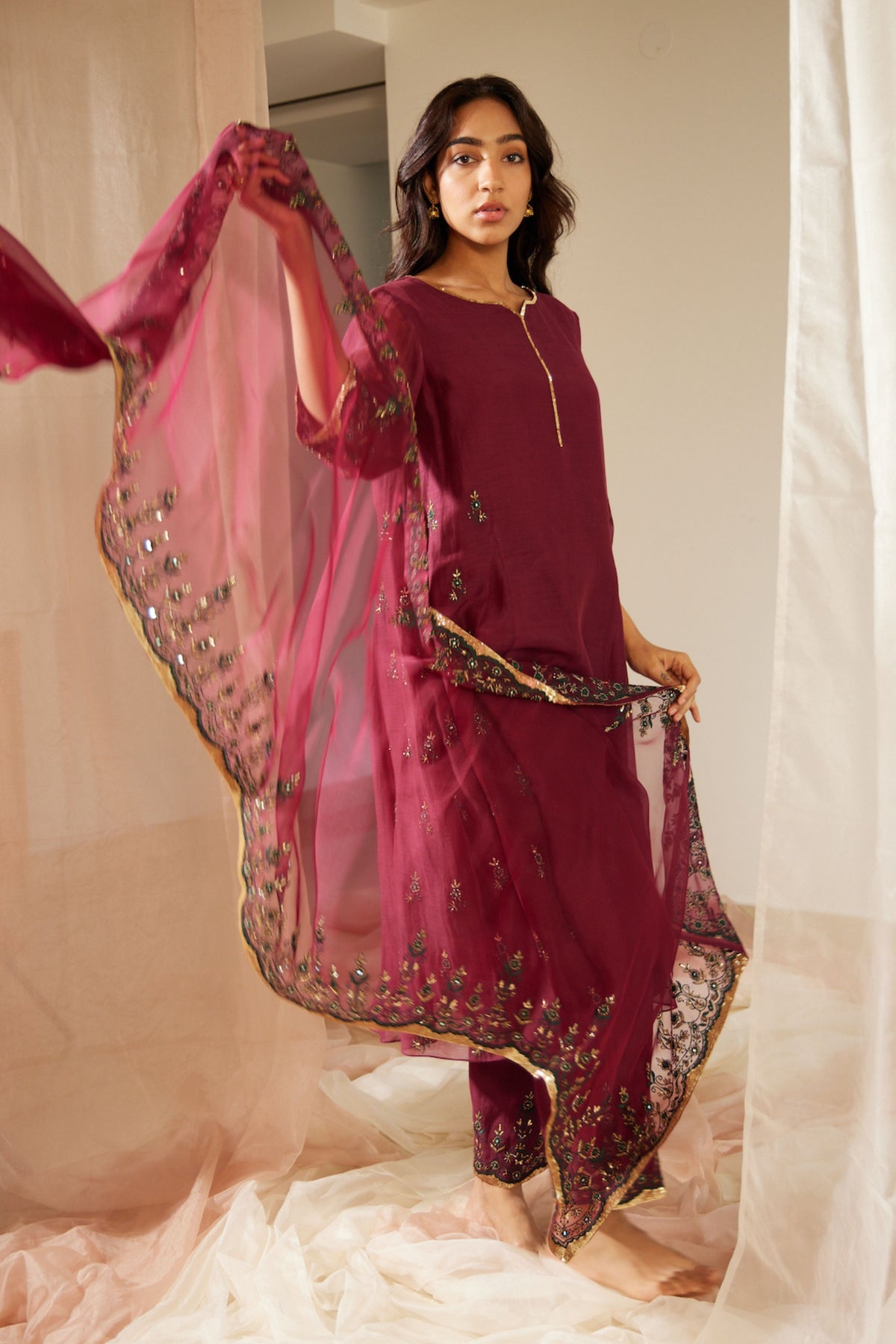 Purple Poornima Dupatta