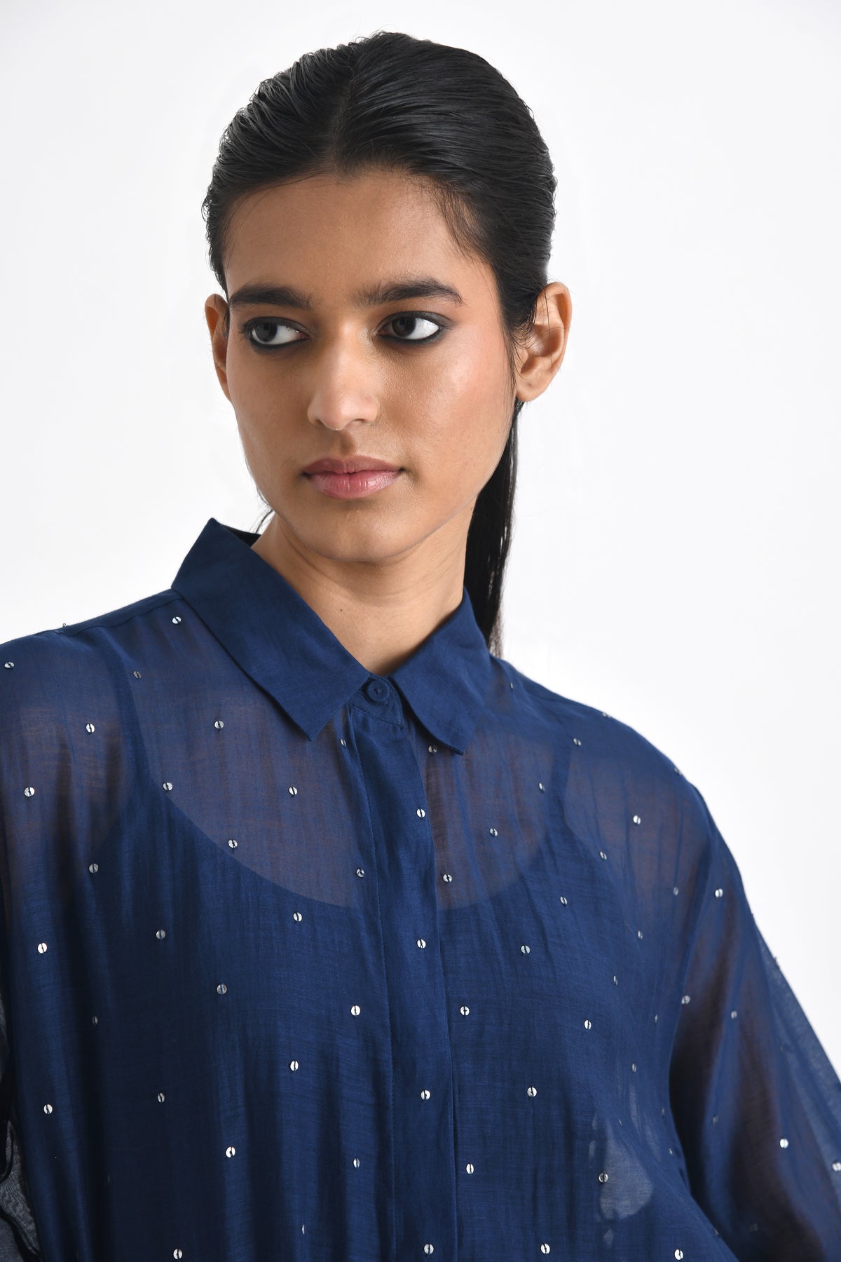 Navy Sequin Shirt