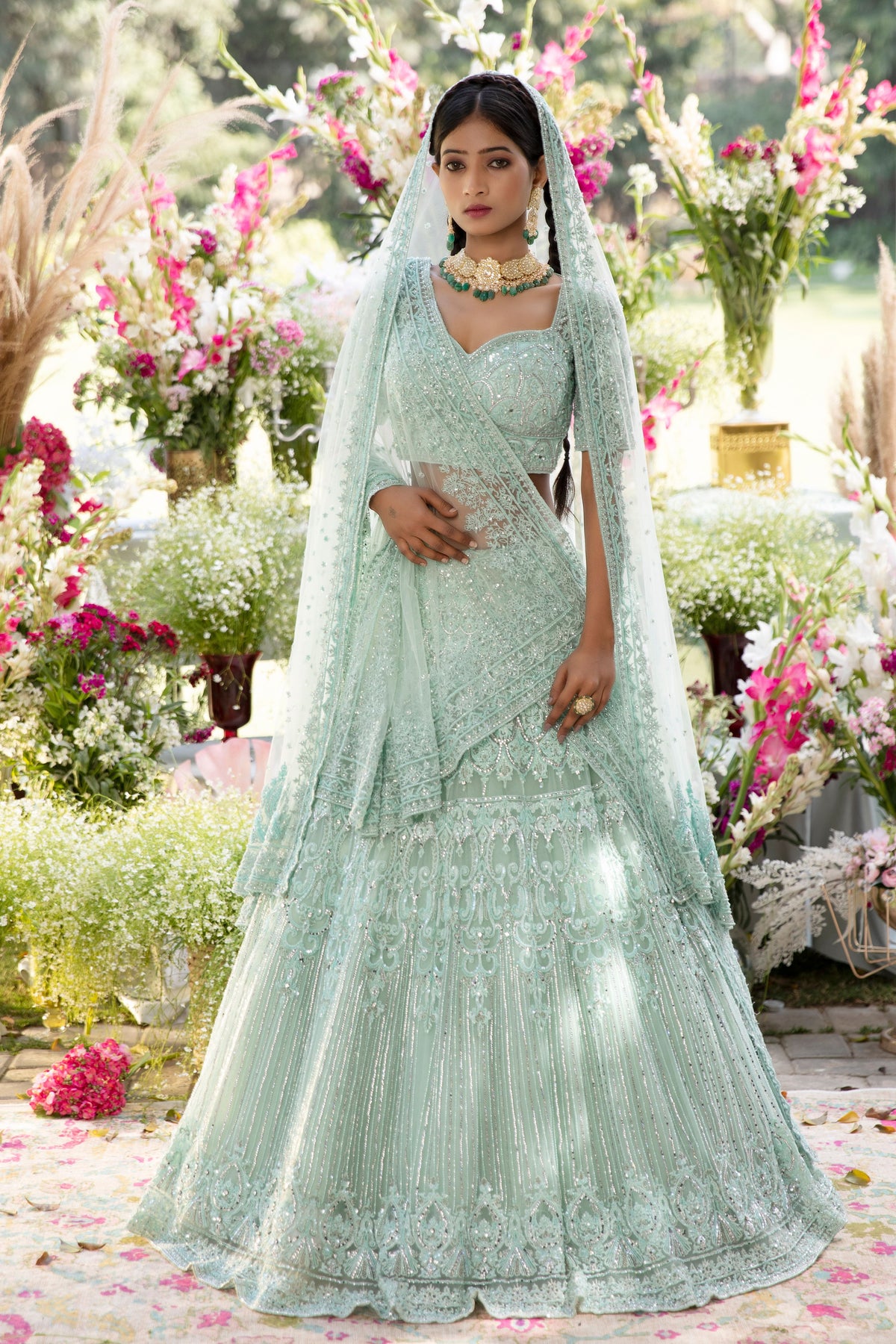 Sea Green Heavy Lehenga Set