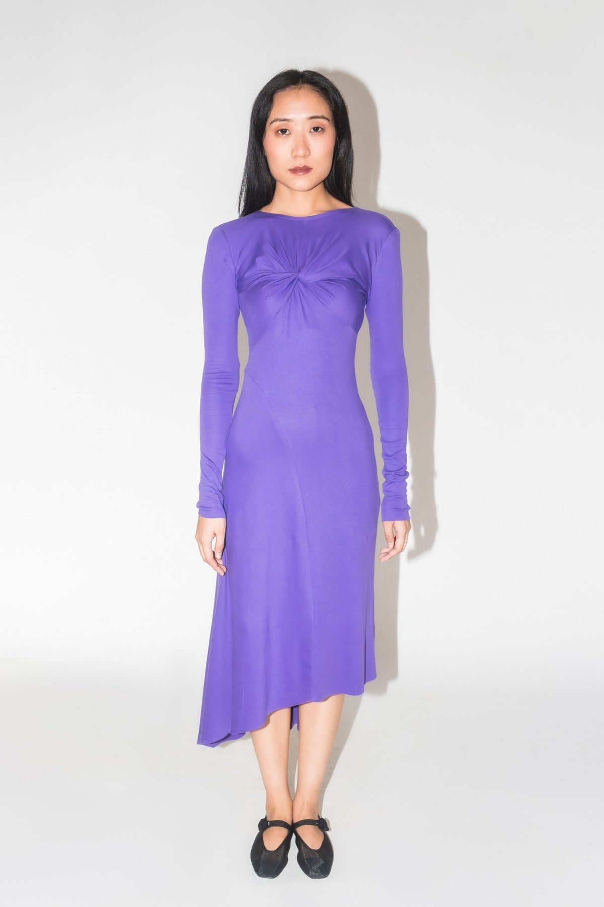 Iris Draped Purple Dress