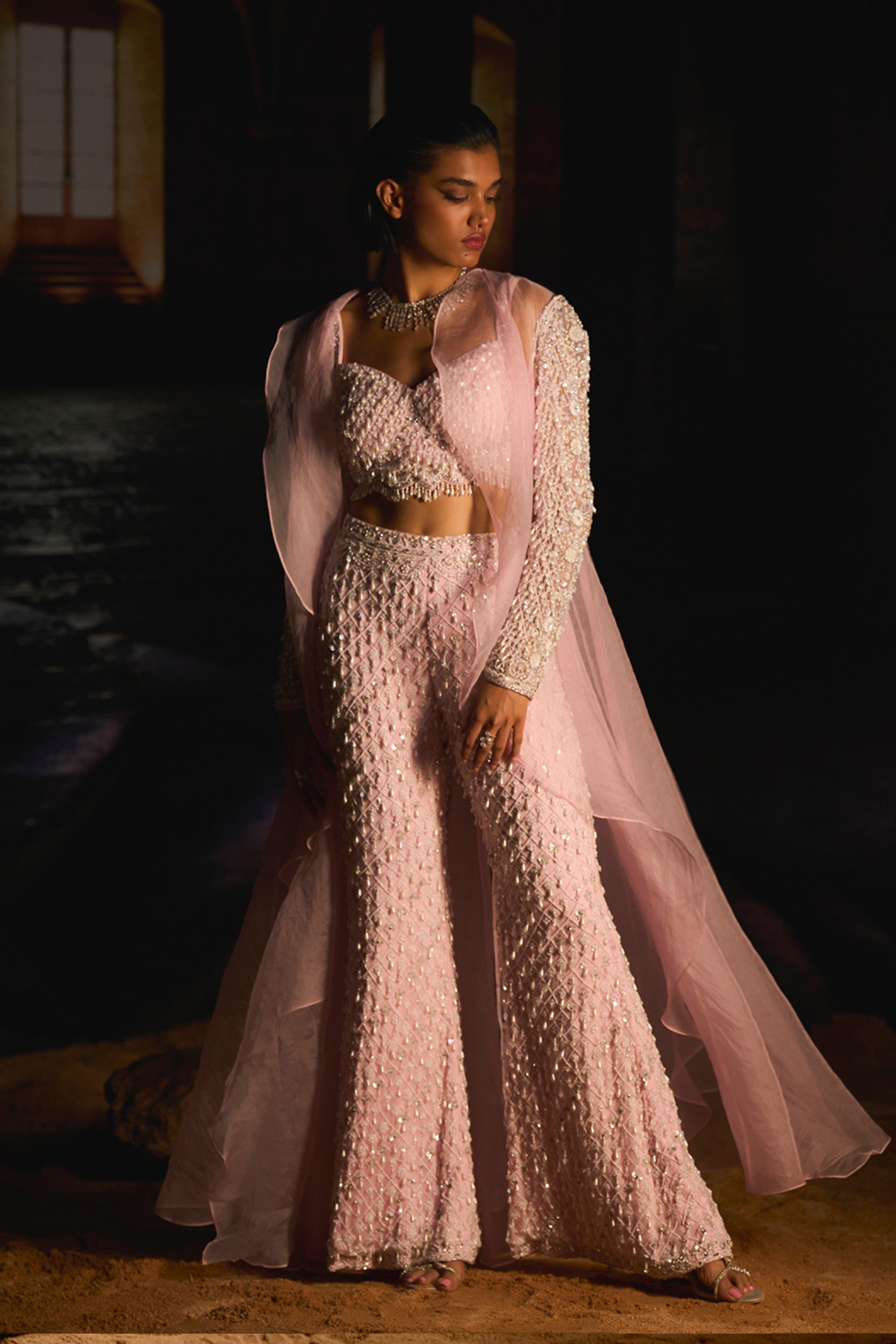 Baby Pink Sharara Set