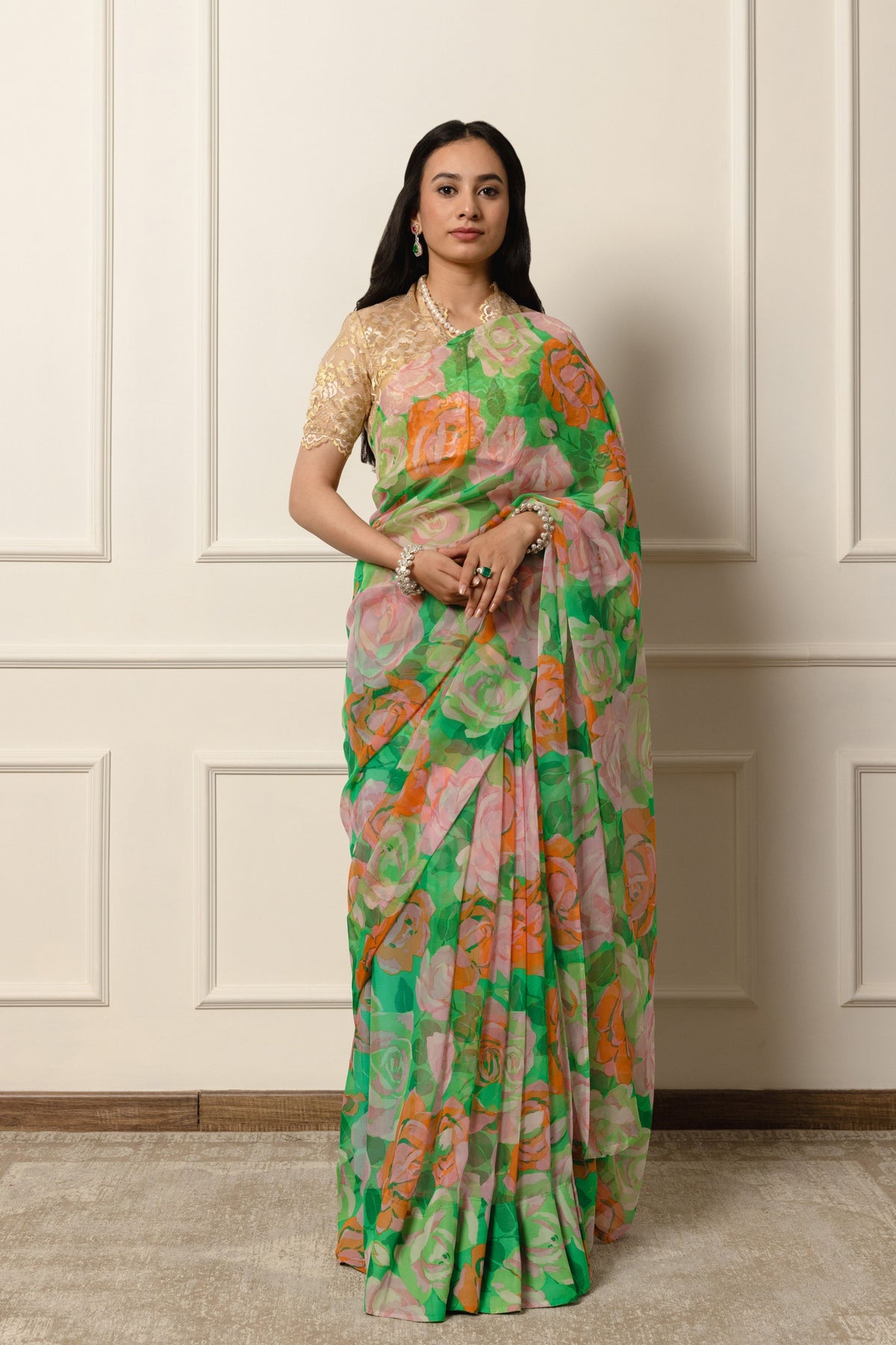 Urvashi Printed French Chiffon Saree