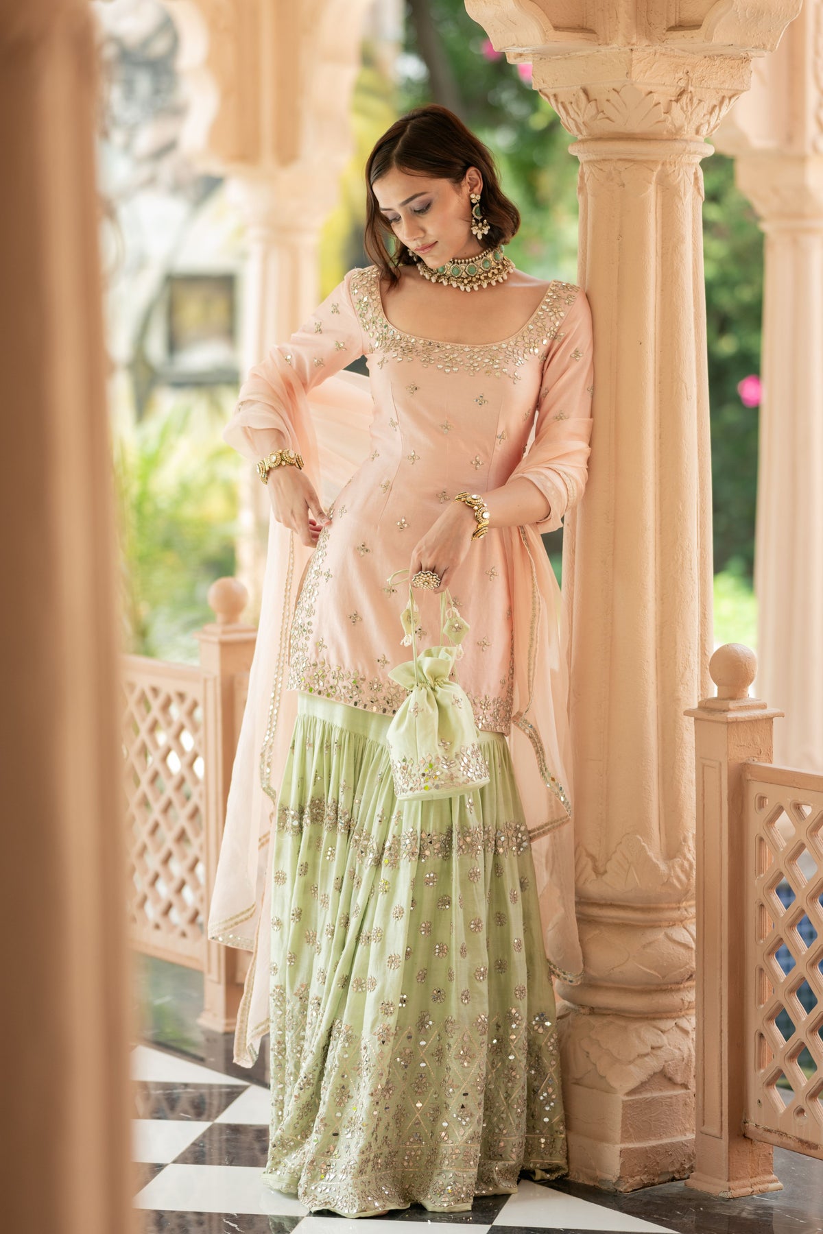 Pink Sharara Set