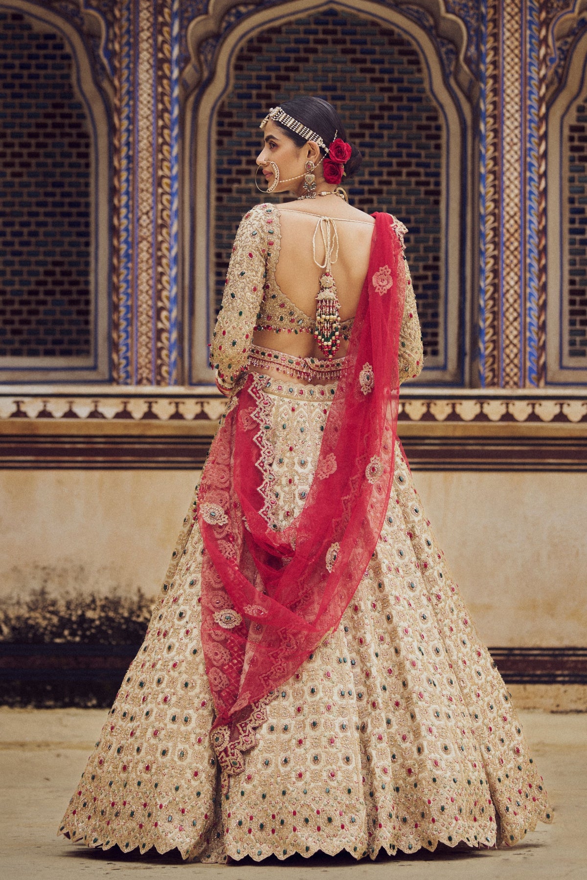 Golden  Tissue Lehenga Choli Set