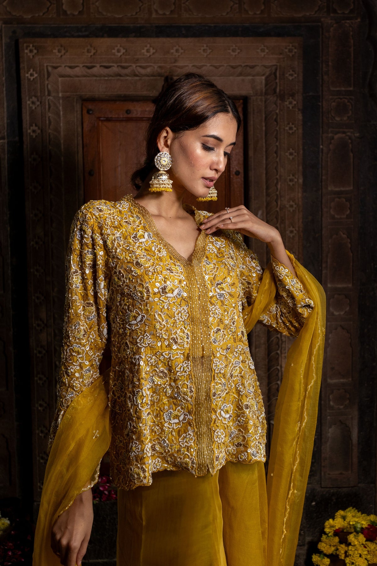 Yellow Sharara Set