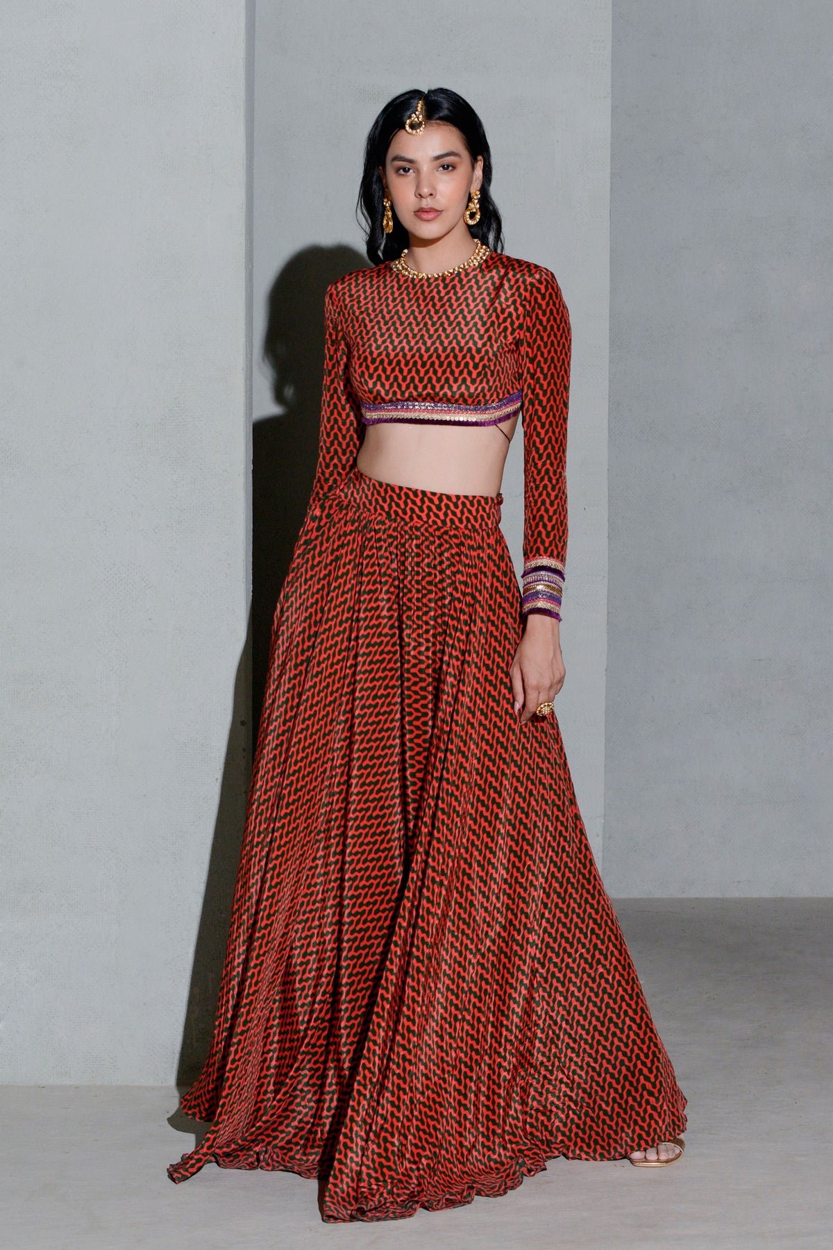 Delta Cuff Lehenga