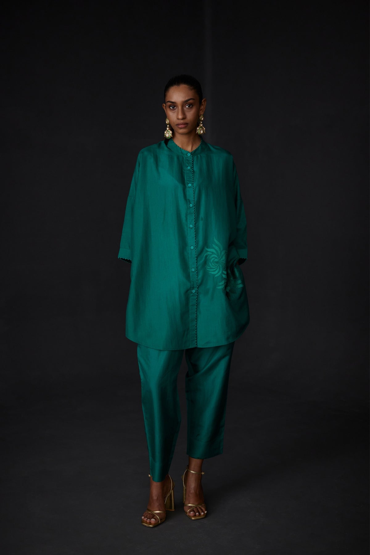 Green Short Tunic Set