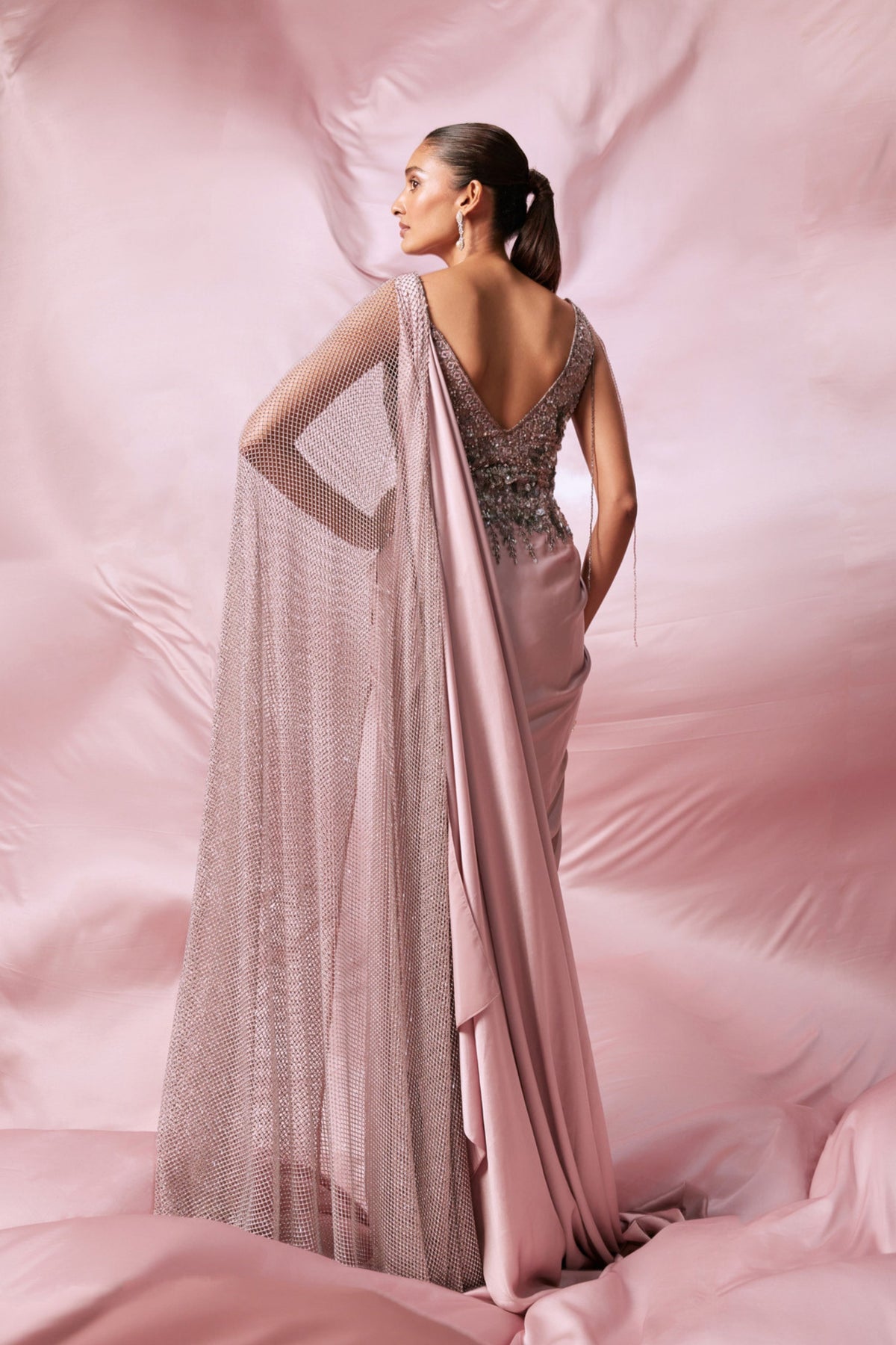 Soft Pink Drape Gown