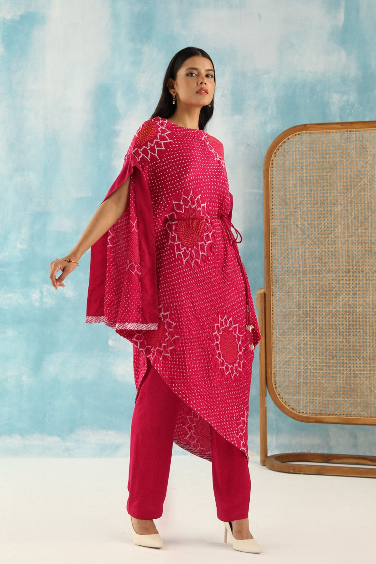 Asym Kaftan Dress With Belt