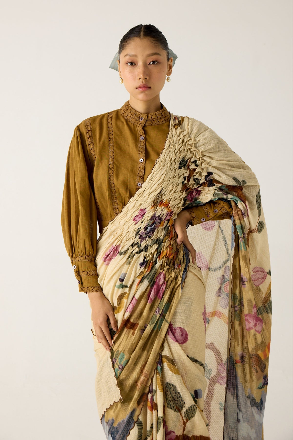 Smocked Safari Saree Set