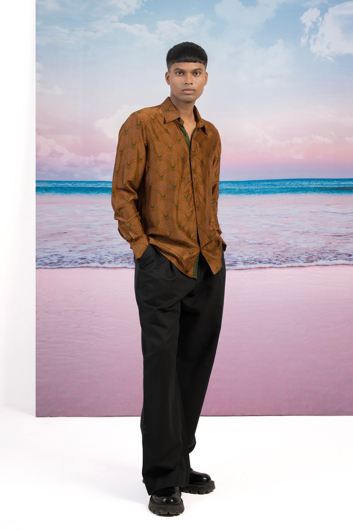 Tige Silk Brown Shirt