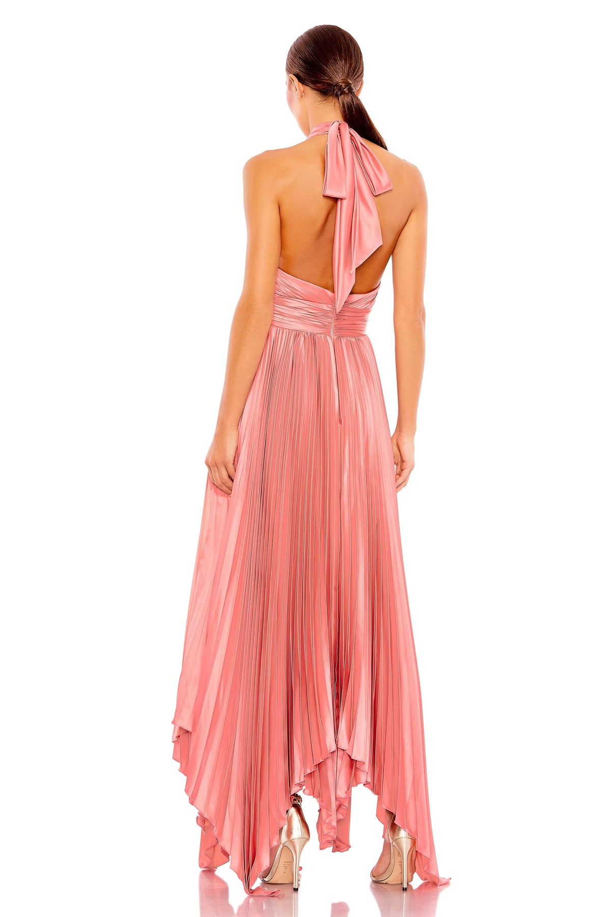 Long  Crisscross Halter Gown