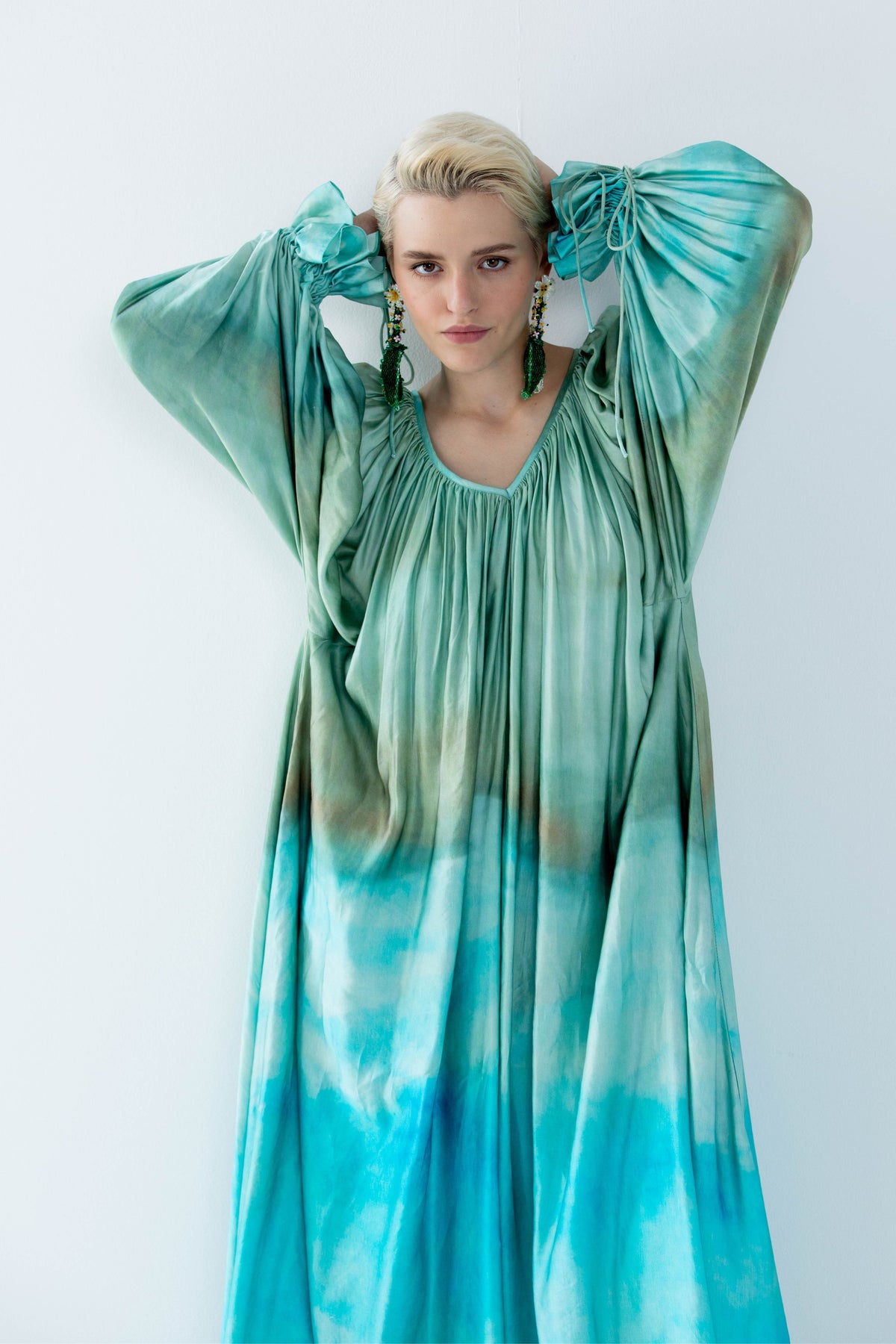 Mira Turquoise Kaftan Dress