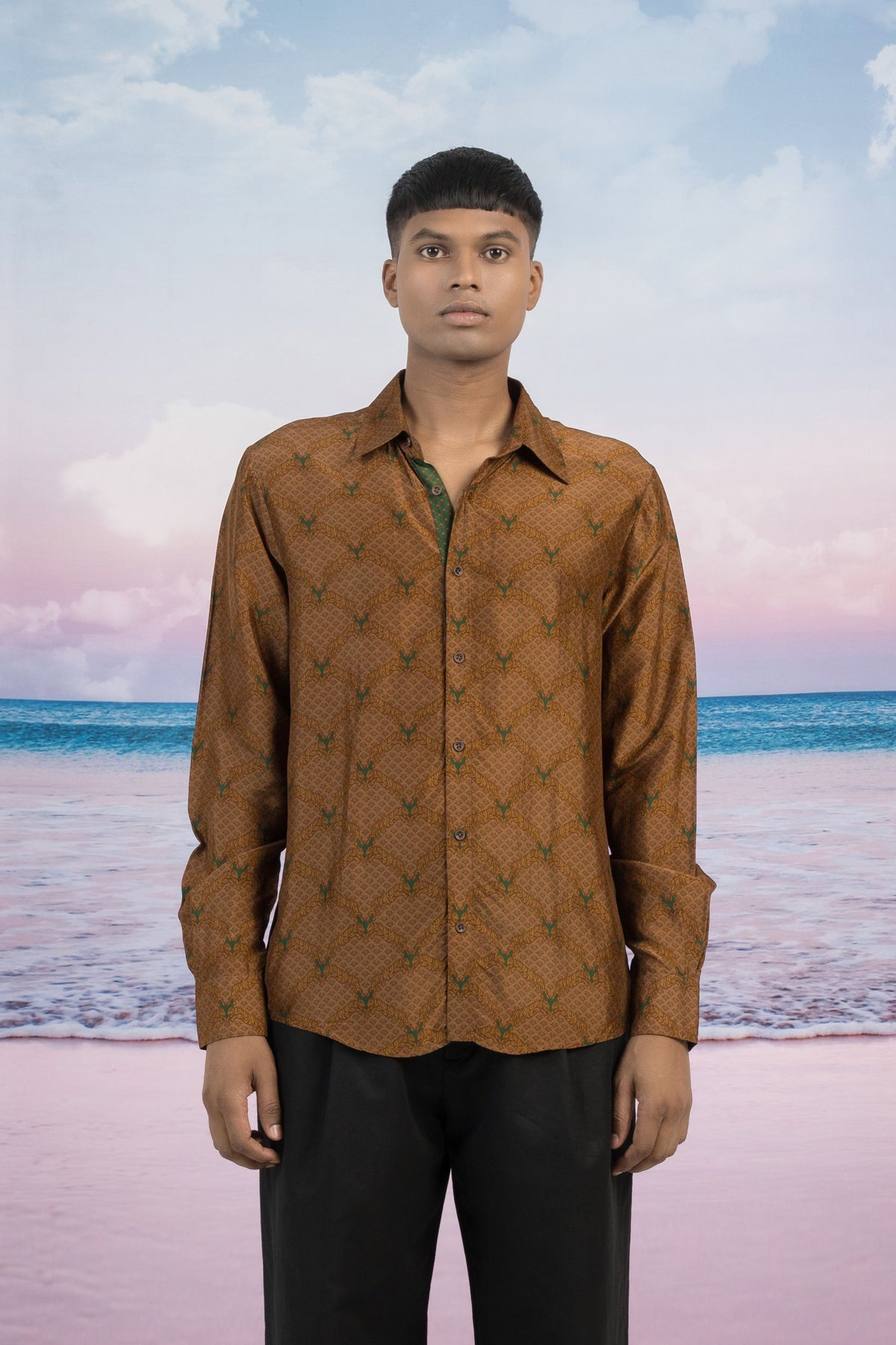 Tige Silk Brown Shirt