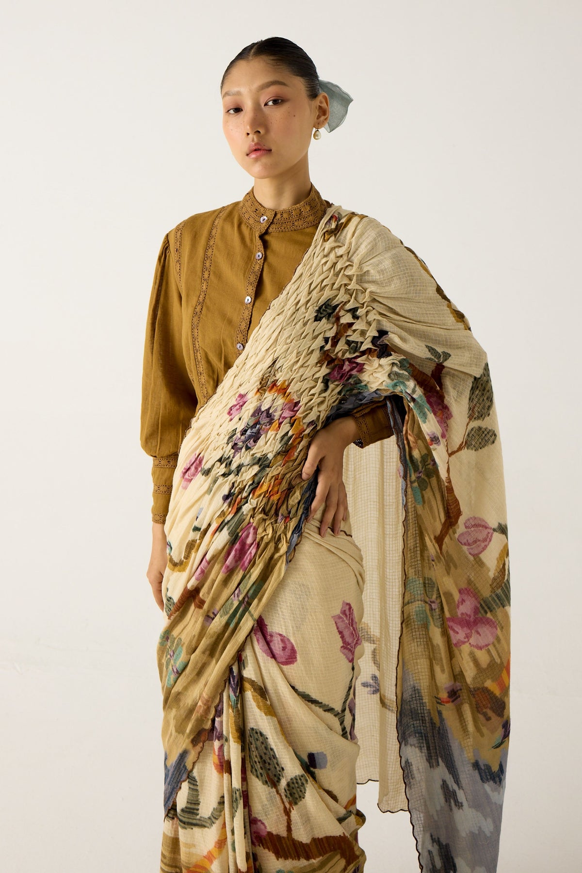 Smocked Safari Saree Set