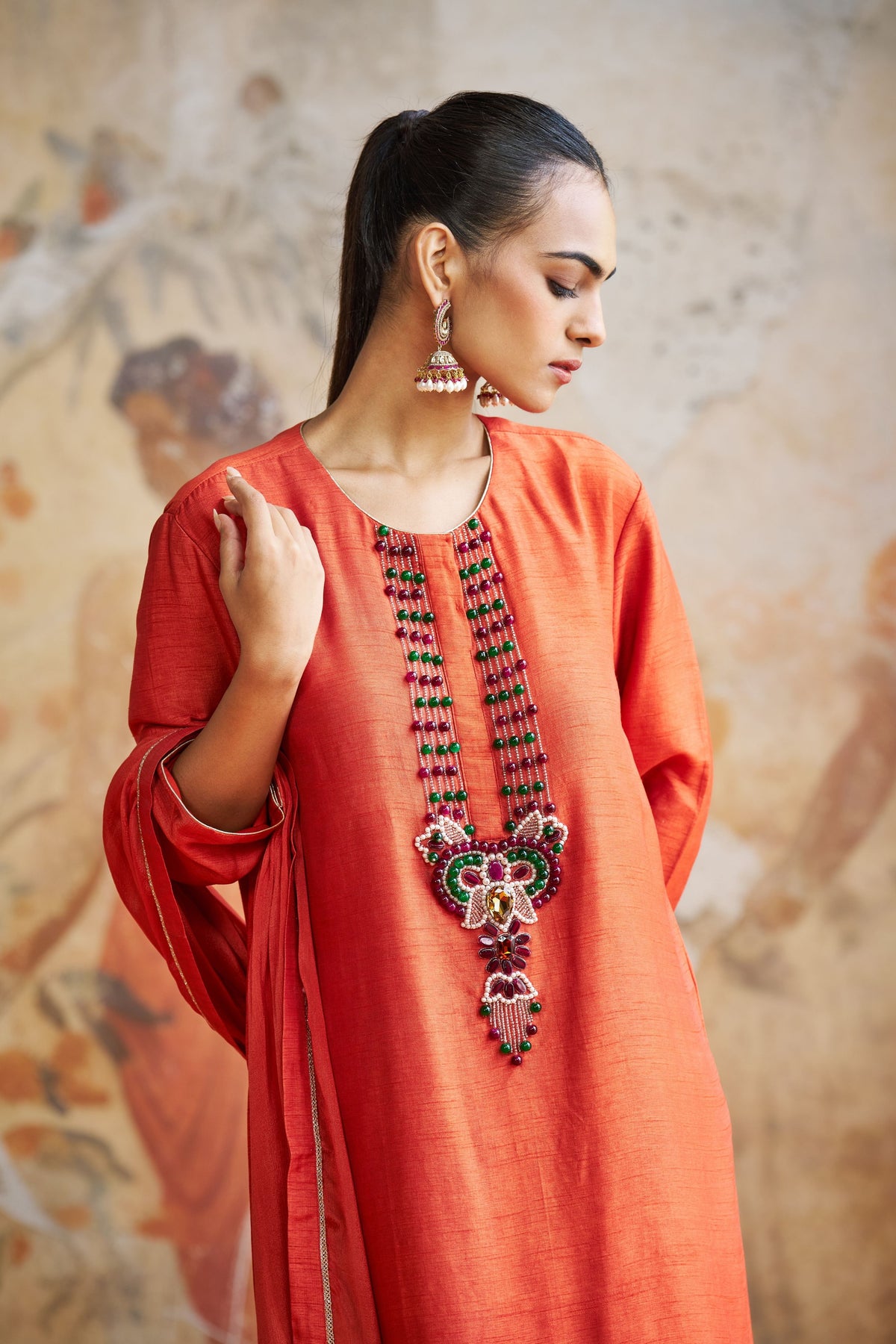 Rust Orange Kurta Set