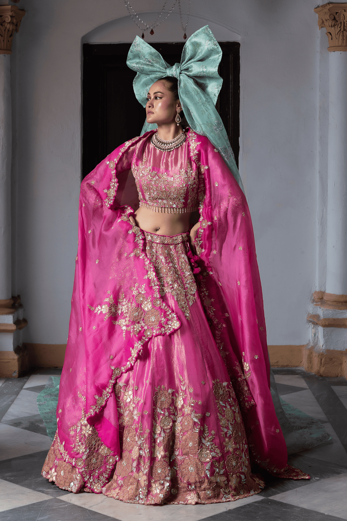 Classic Tissue Fabric Bridal Lehenga