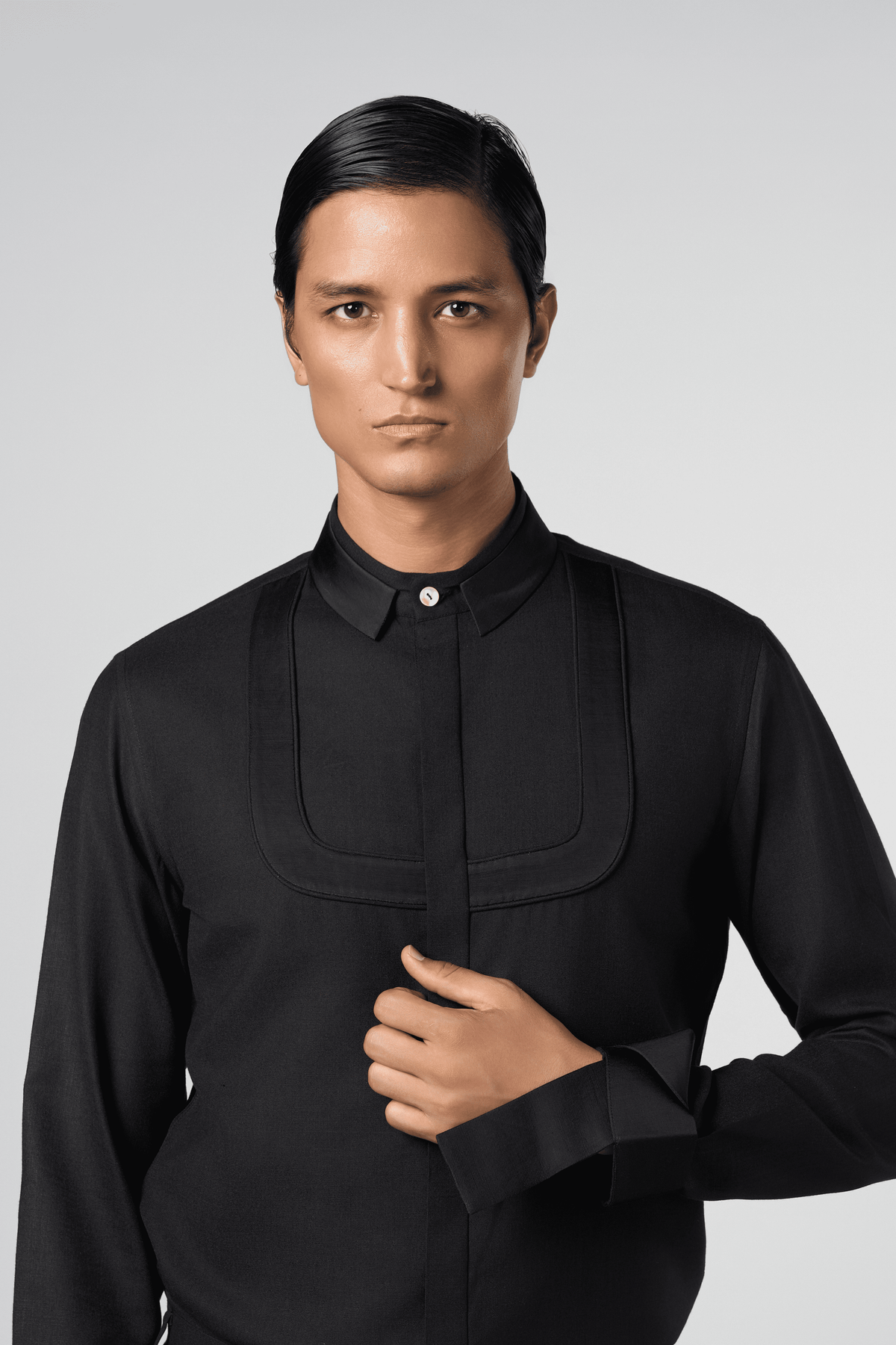 Inverted Arch Double Collar Shirt