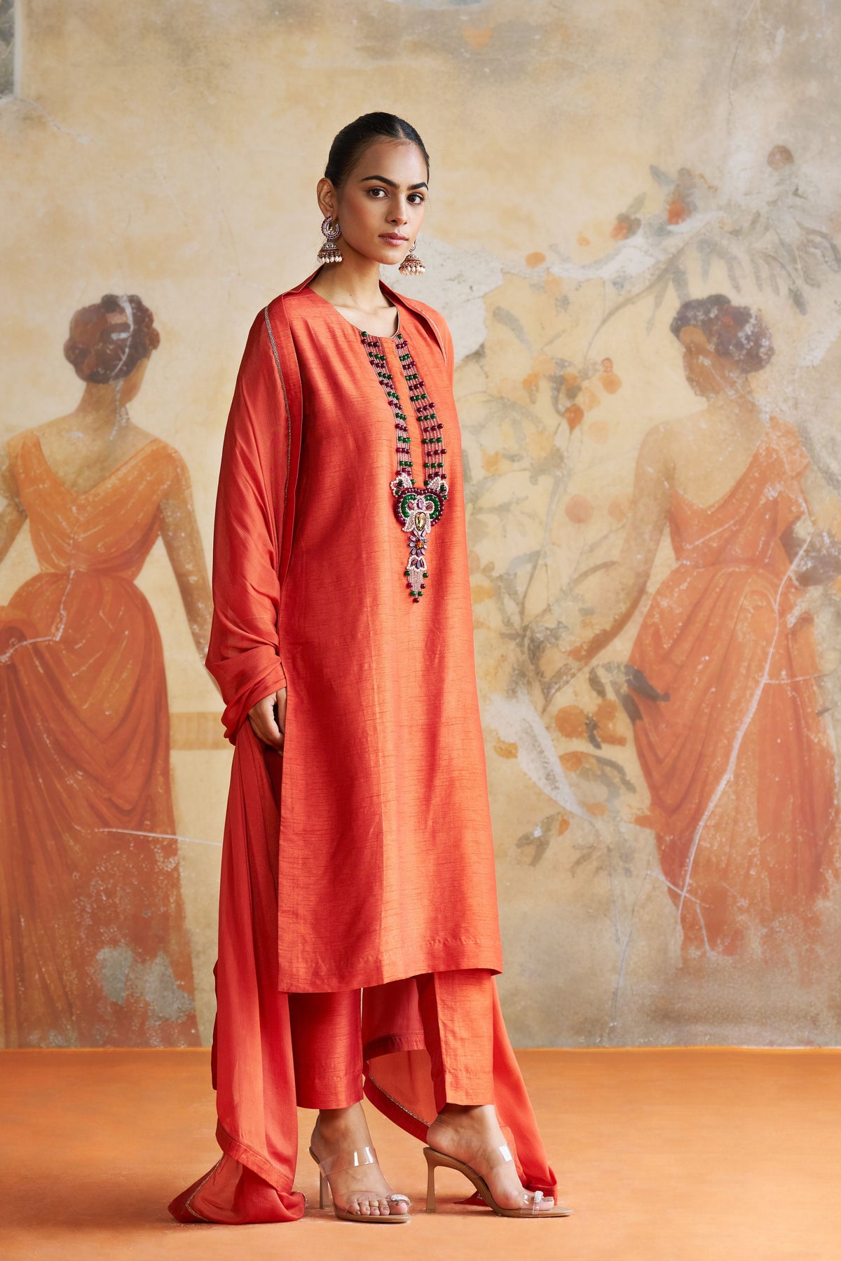 Rust Orange Kurta Set