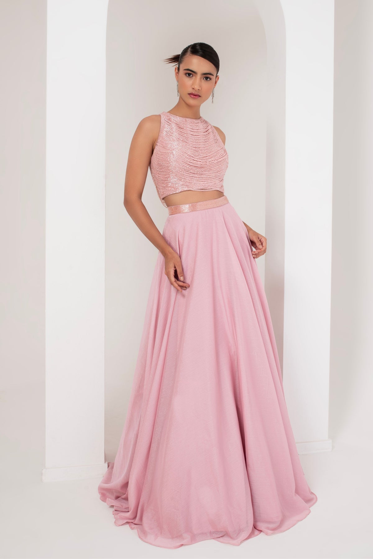 Pink Nalki Skirt Set