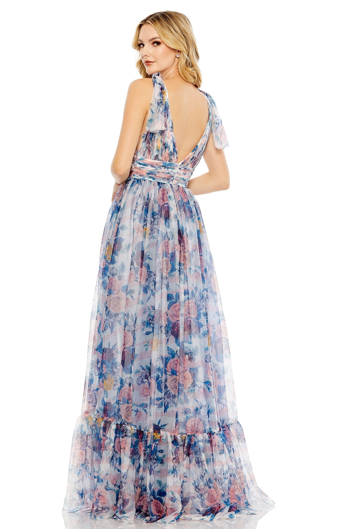 Long Floral Net Gown