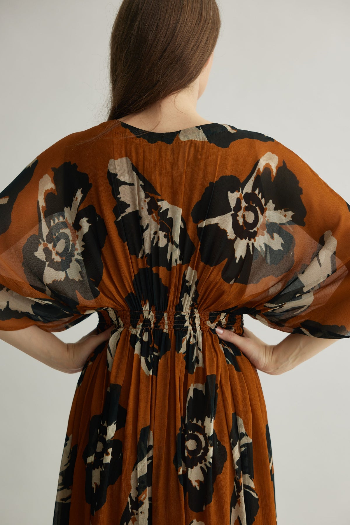 Black Floral Kaftan Dress