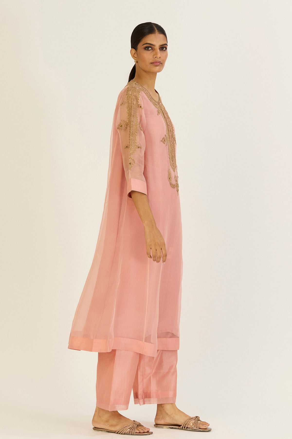 Nandita Salmon Pink Kurta &amp; Pants