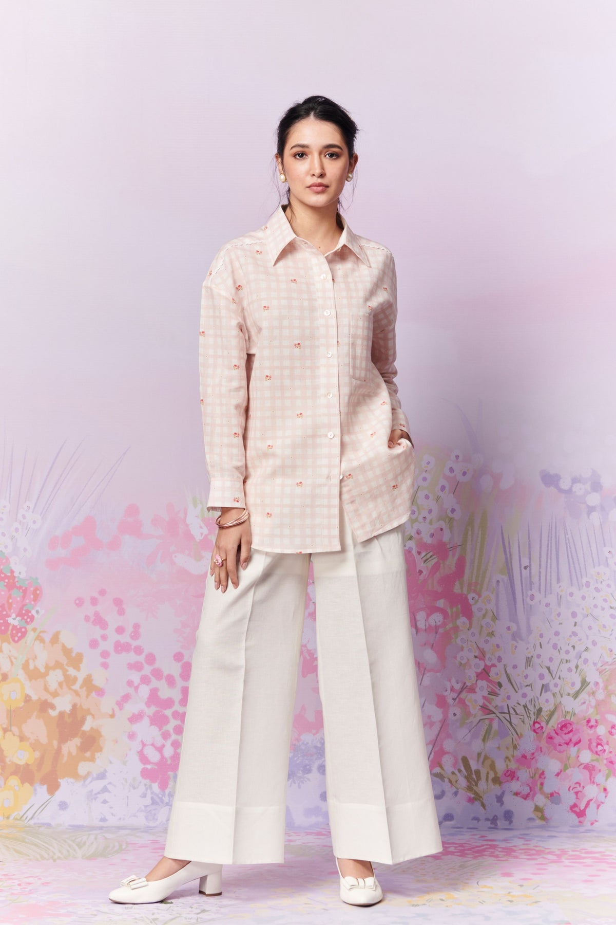 Blush Blossom Shirt and Trousers Co-ord Set