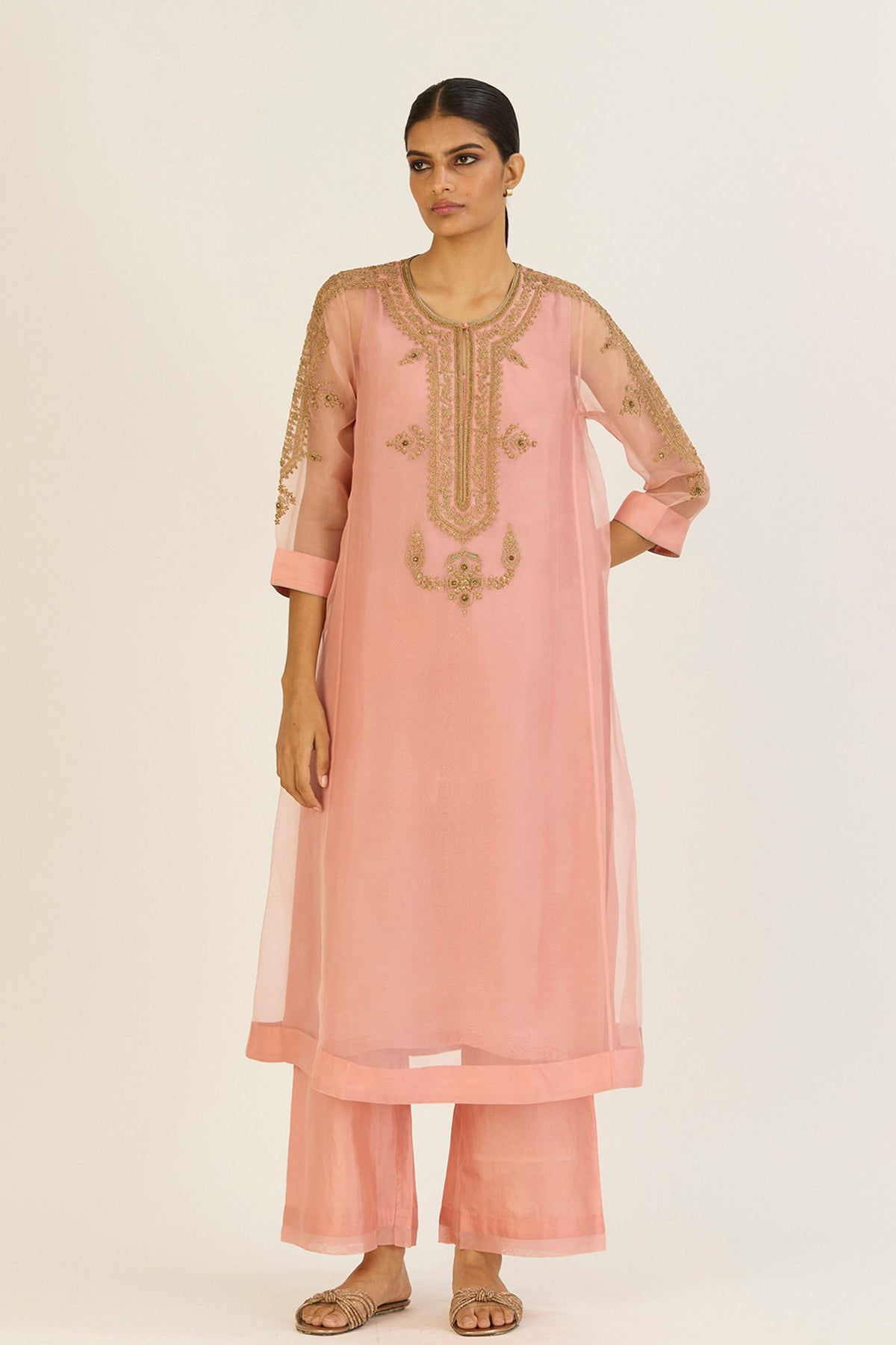 Nandita Salmon Pink Kurta &amp; Pants