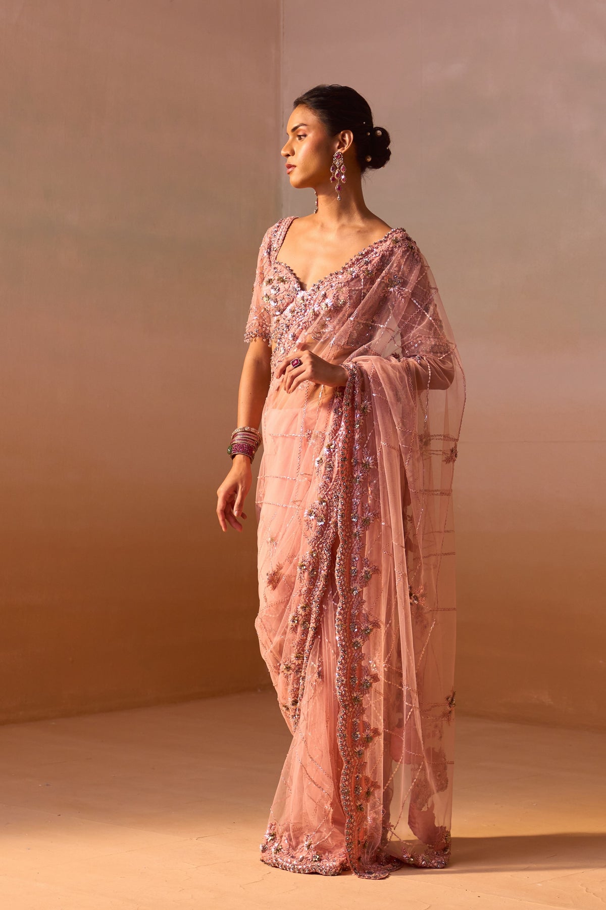 Rose Pink Saree