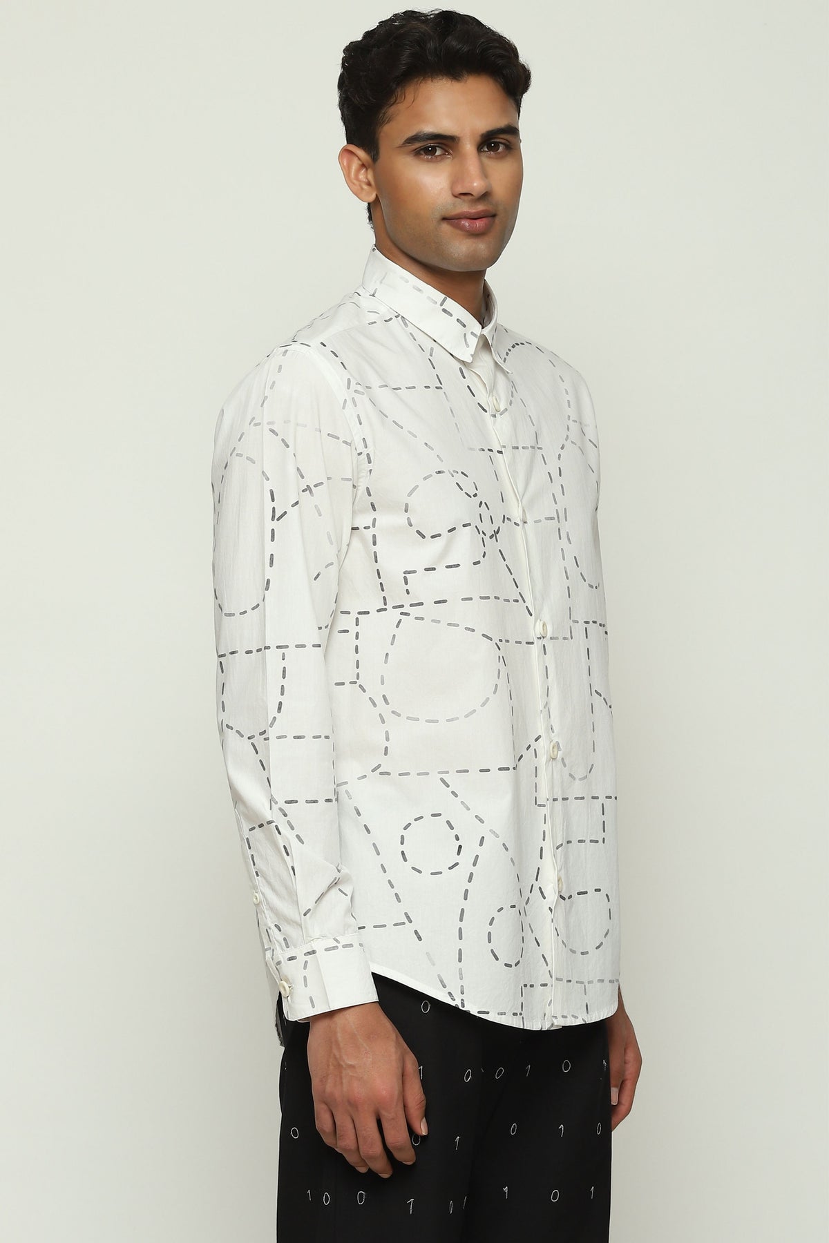 Kantha Printed Calligraphy Shirt