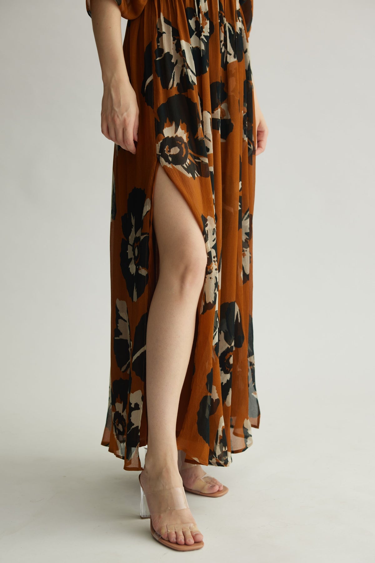 Black Floral Kaftan Dress