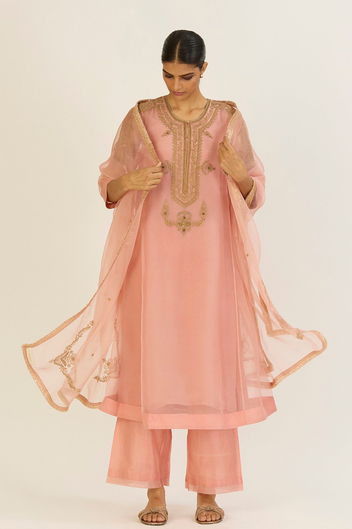 Nandita Salmon Pink Kurta &amp; Pants