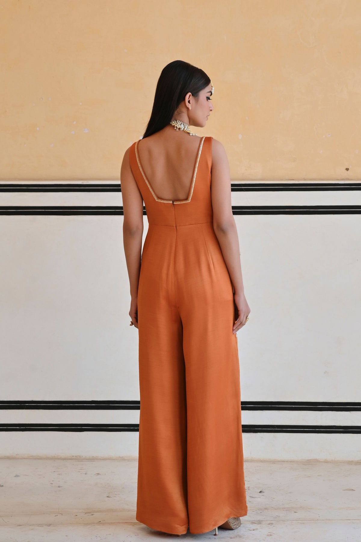 Copper Embroidered Jumpsuit