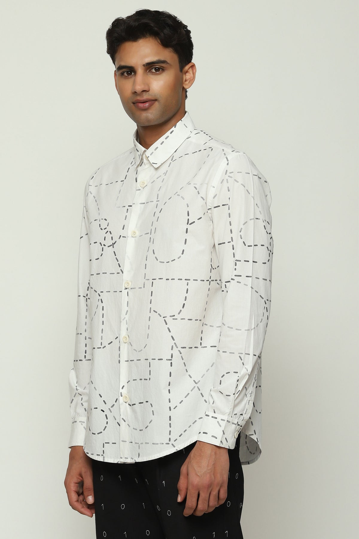 Kantha Printed Calligraphy Shirt