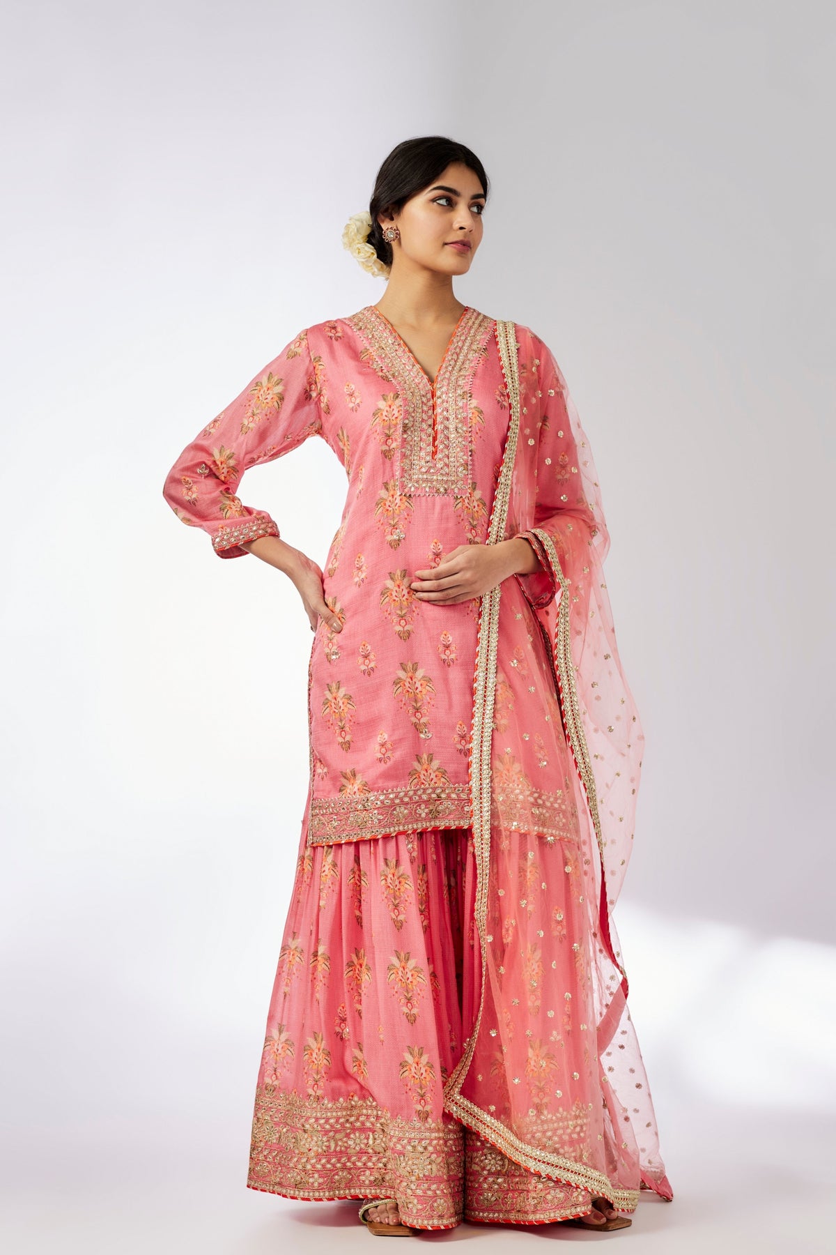 Pink Sadhna Sharara Set