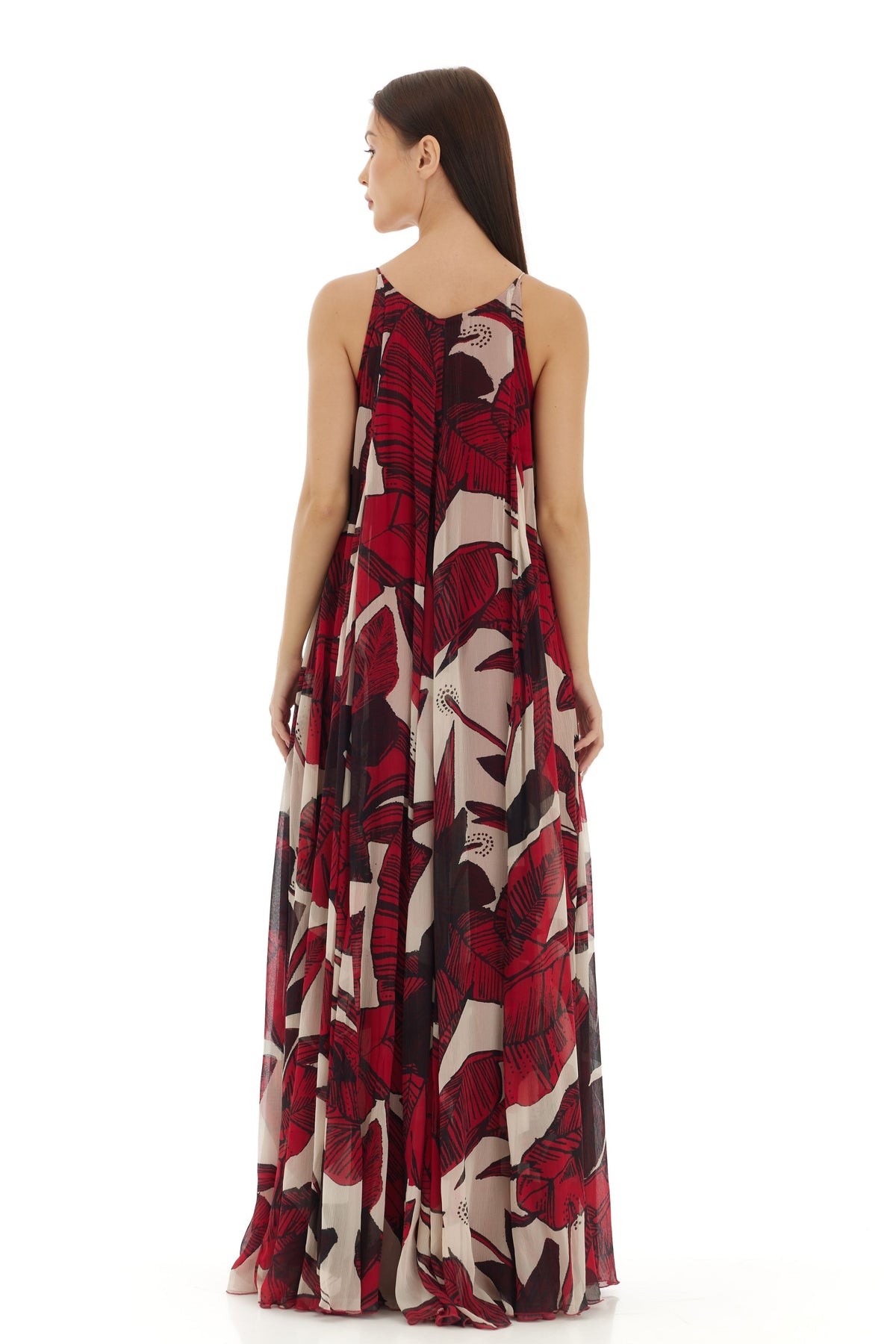 Offwhite and Red Long Dress