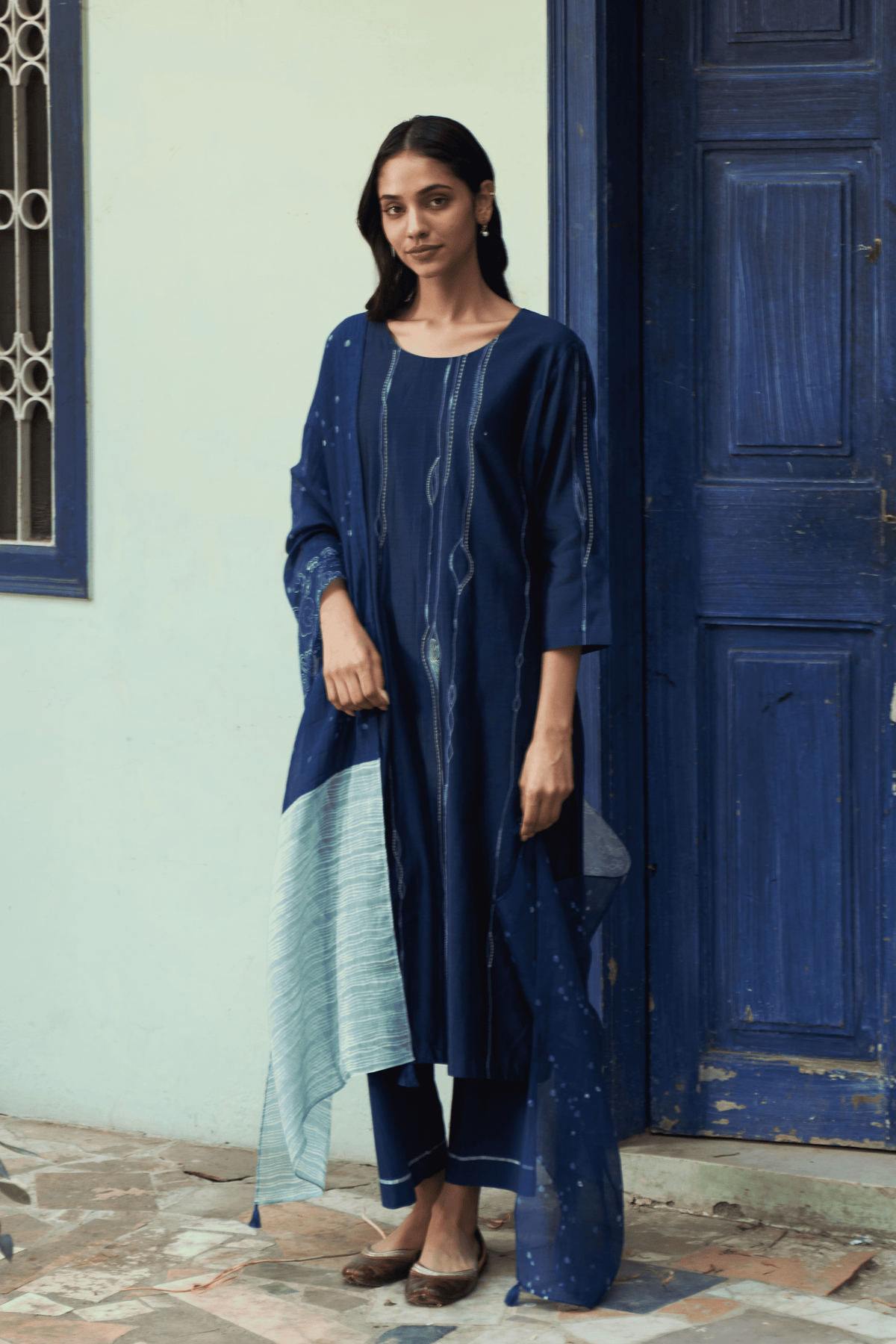 Indigo Printed Kurta Set