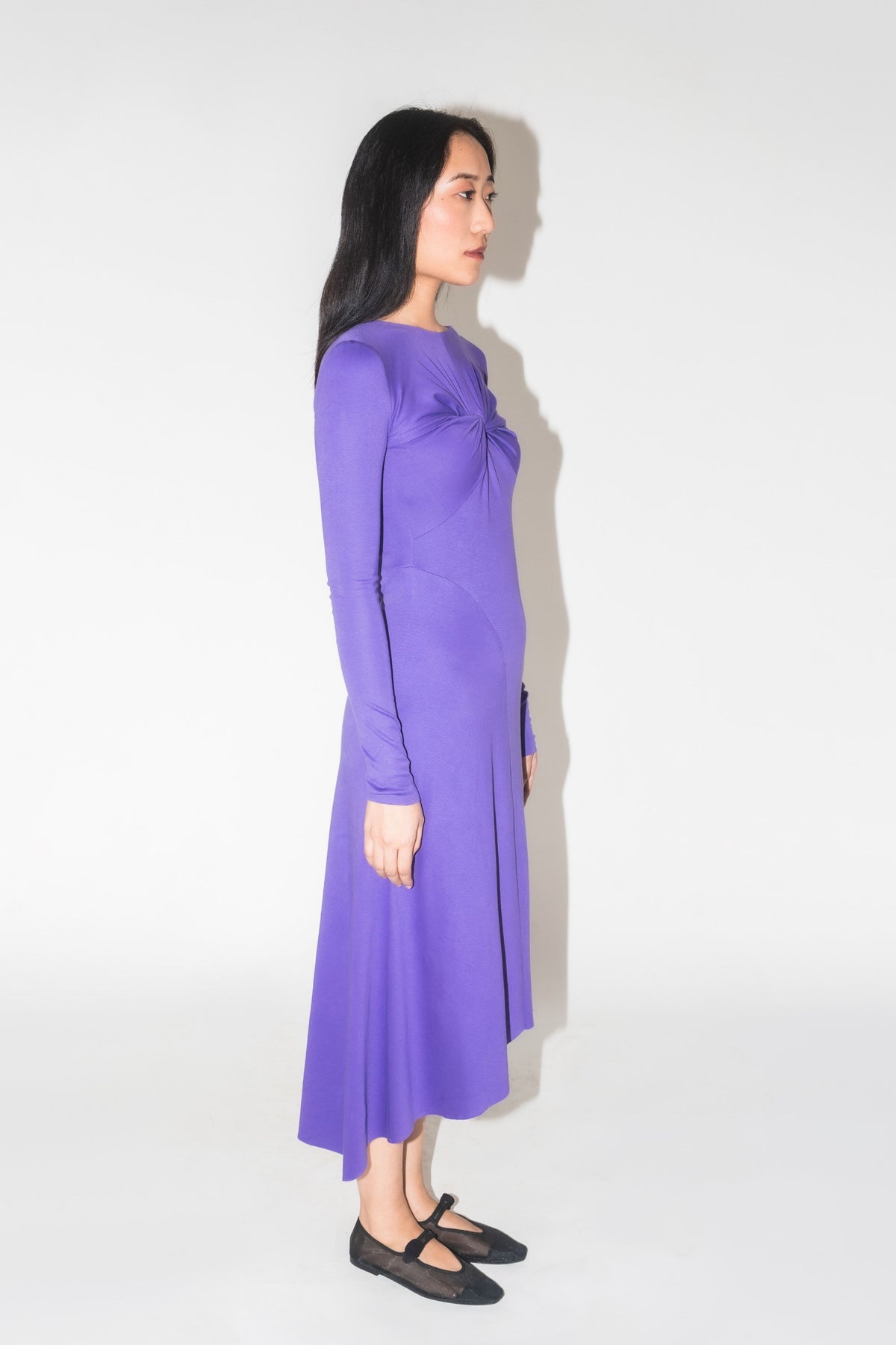 Iris Draped Purple Dress