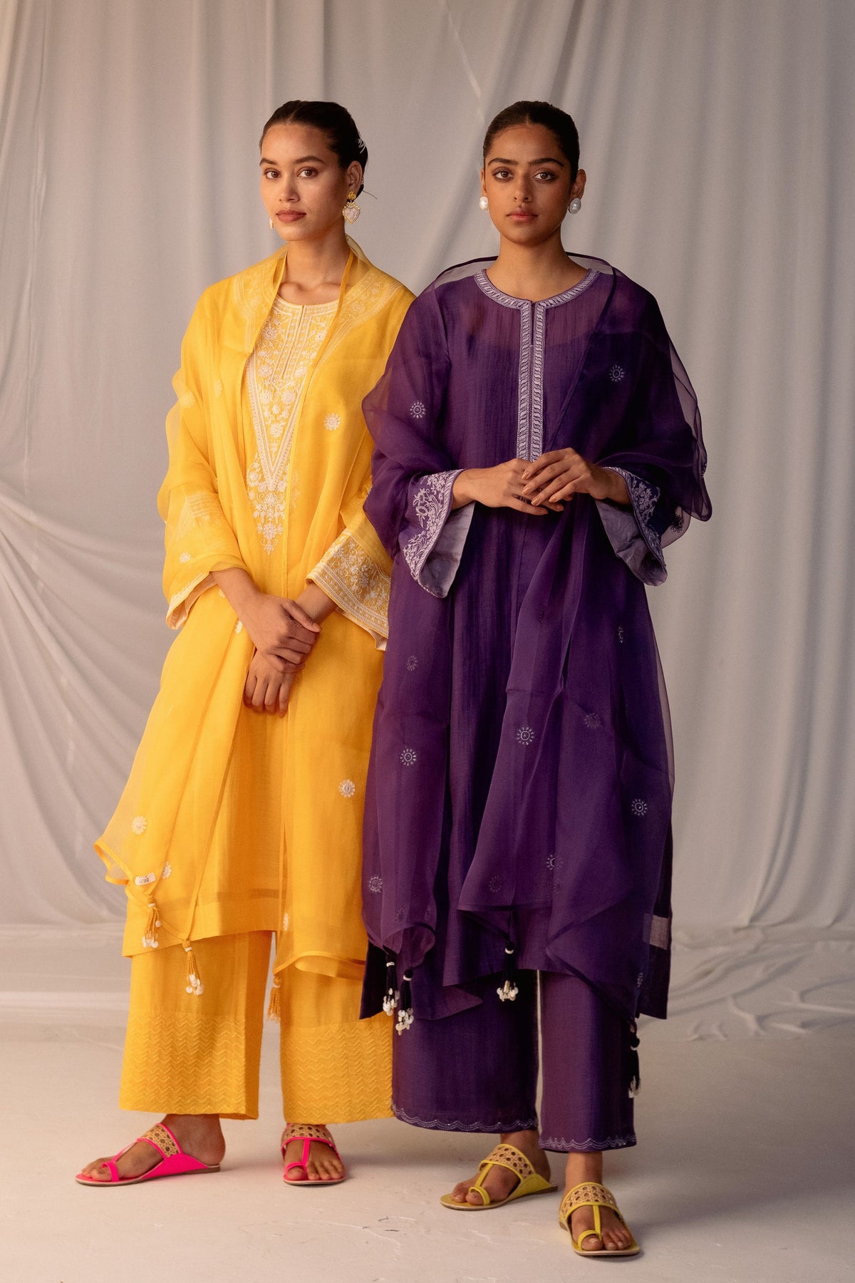 Grape Embroidered Tunic &amp; Trouser Set