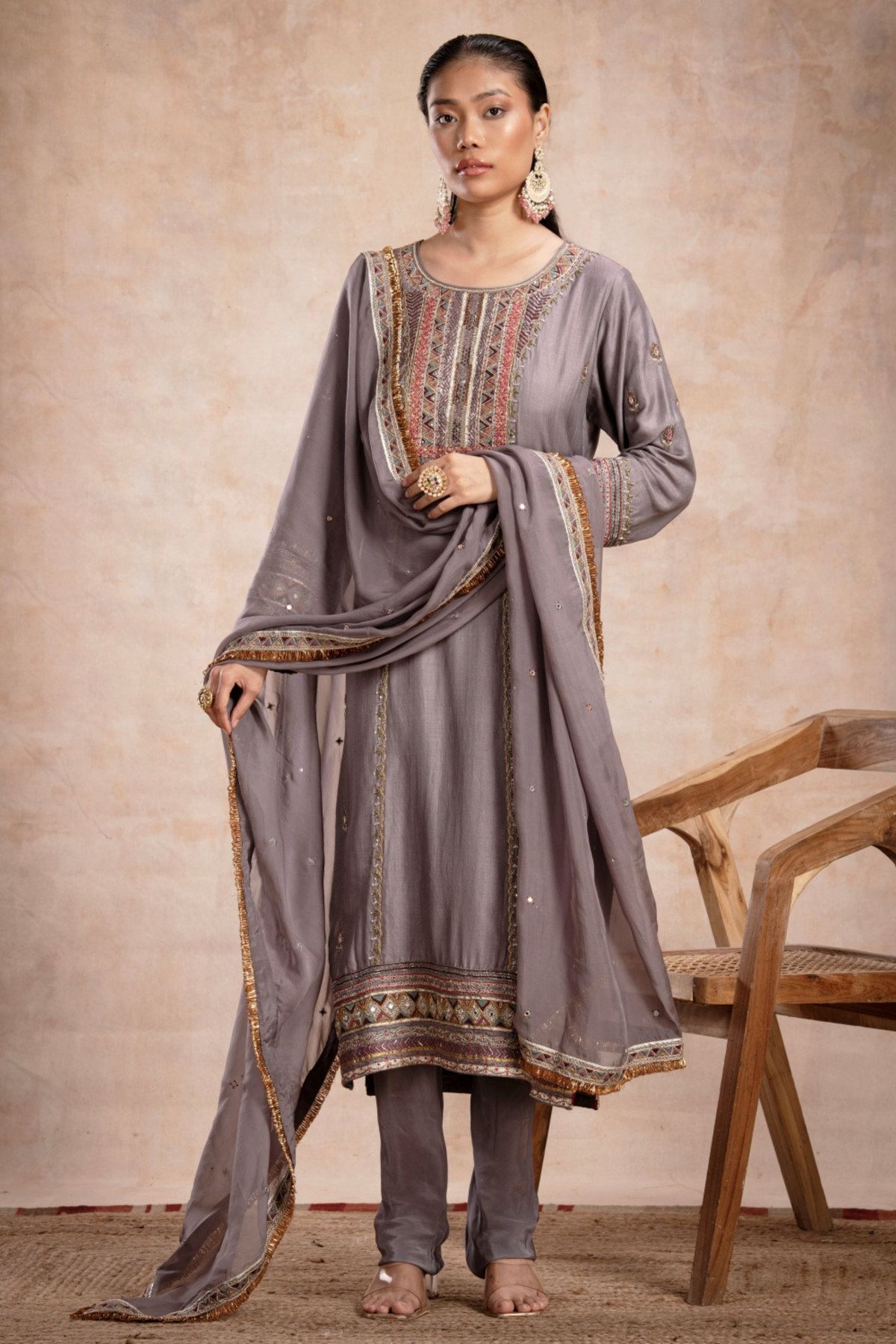 Rabia Straight Suit Set Saleti