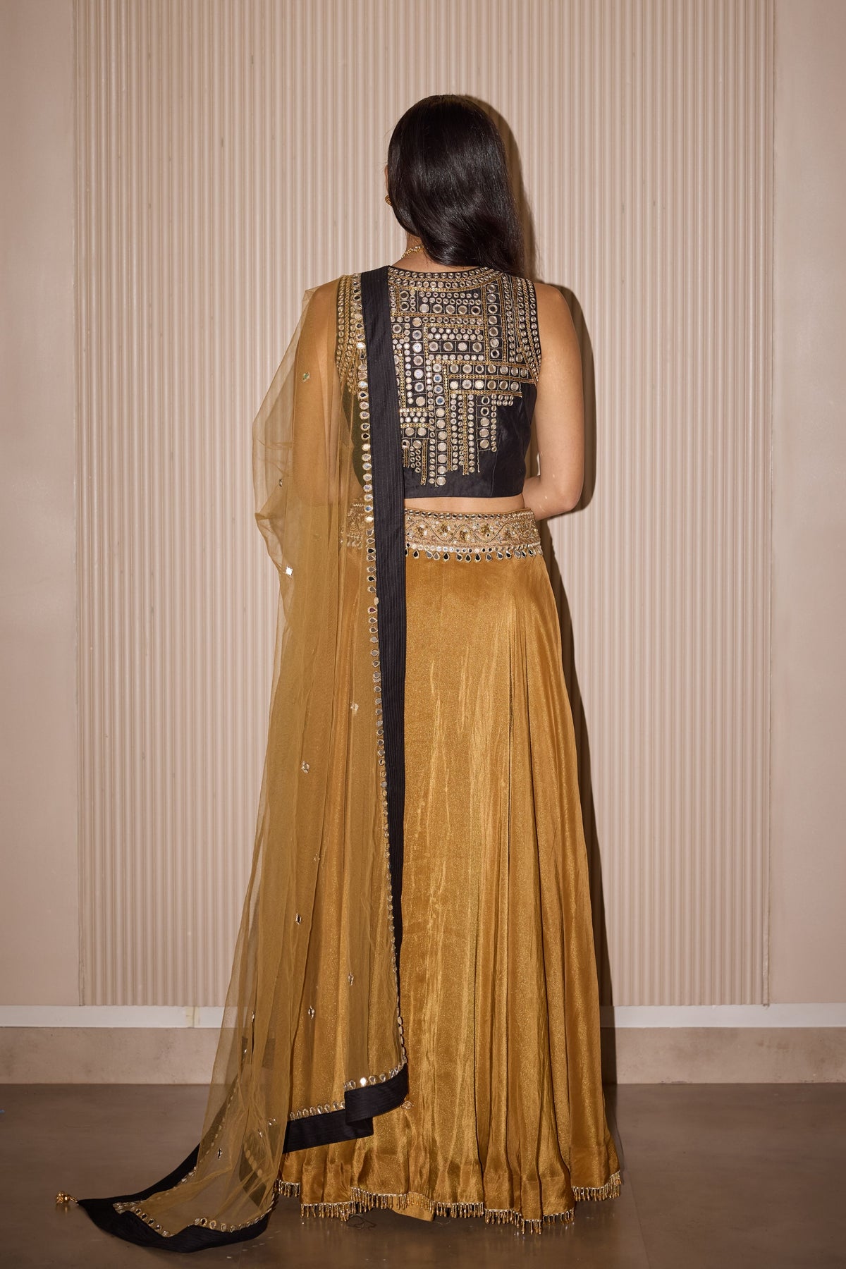 Golden Tissue Lehenga Set