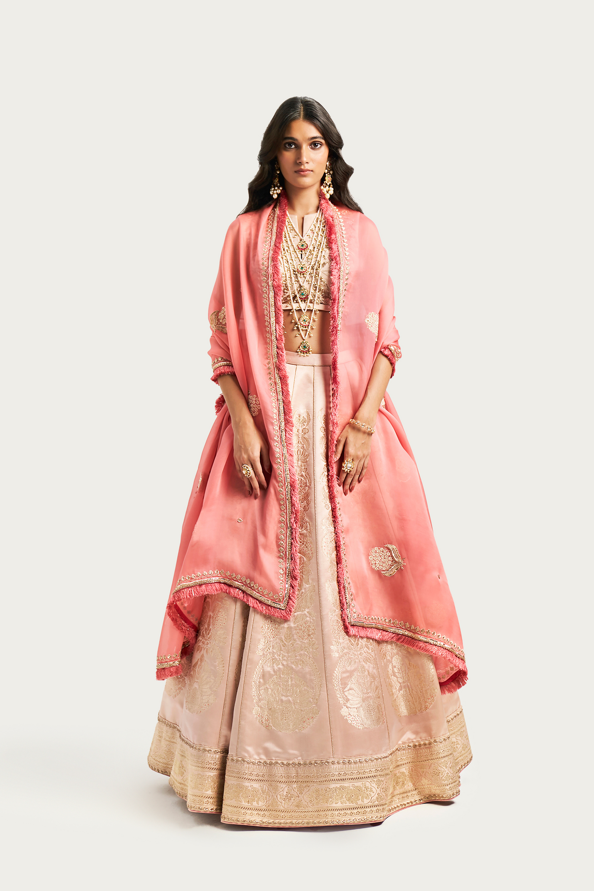 Zooni pale earth lehenga set